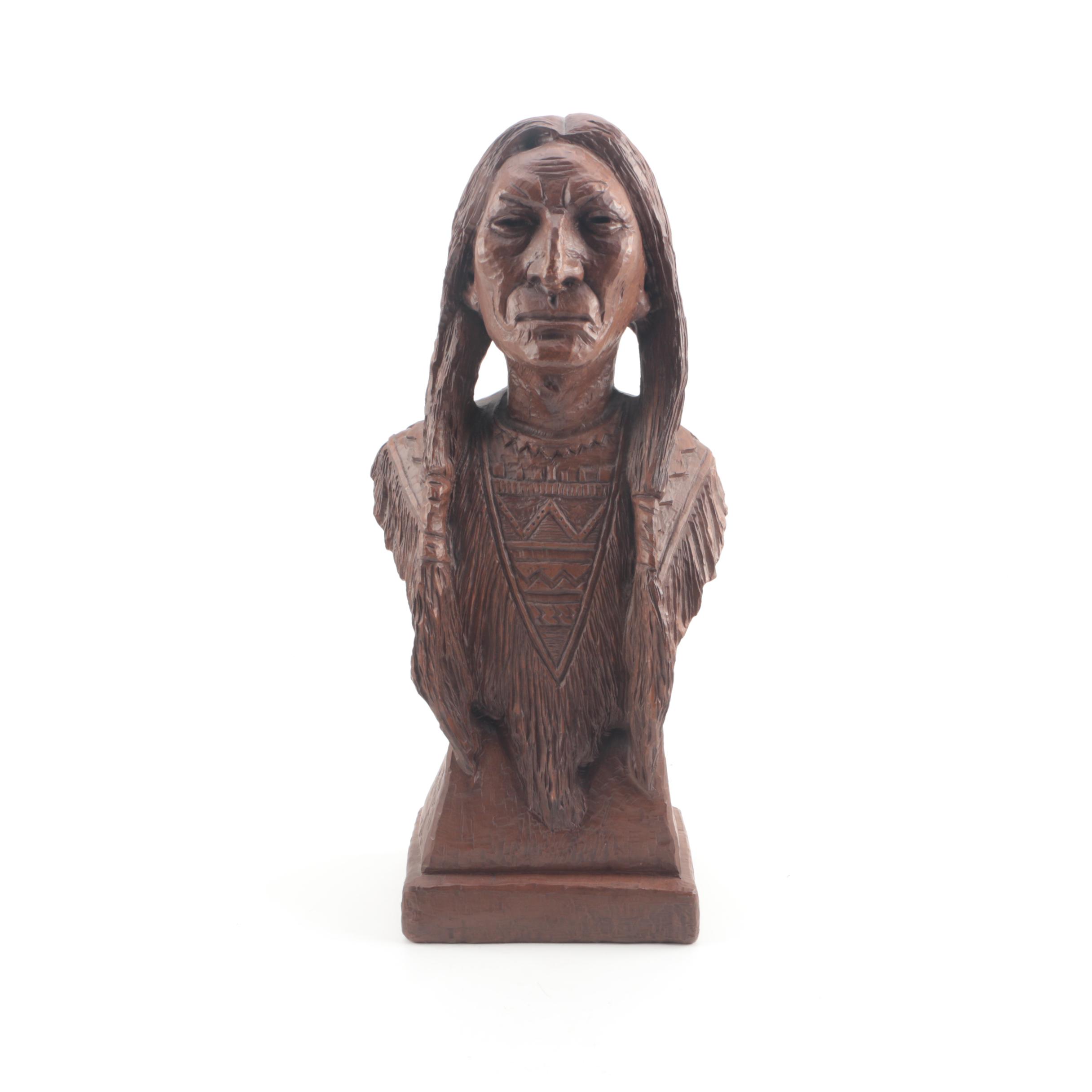 1987 Red Mill Mfg Handcrafted Bust of Native American