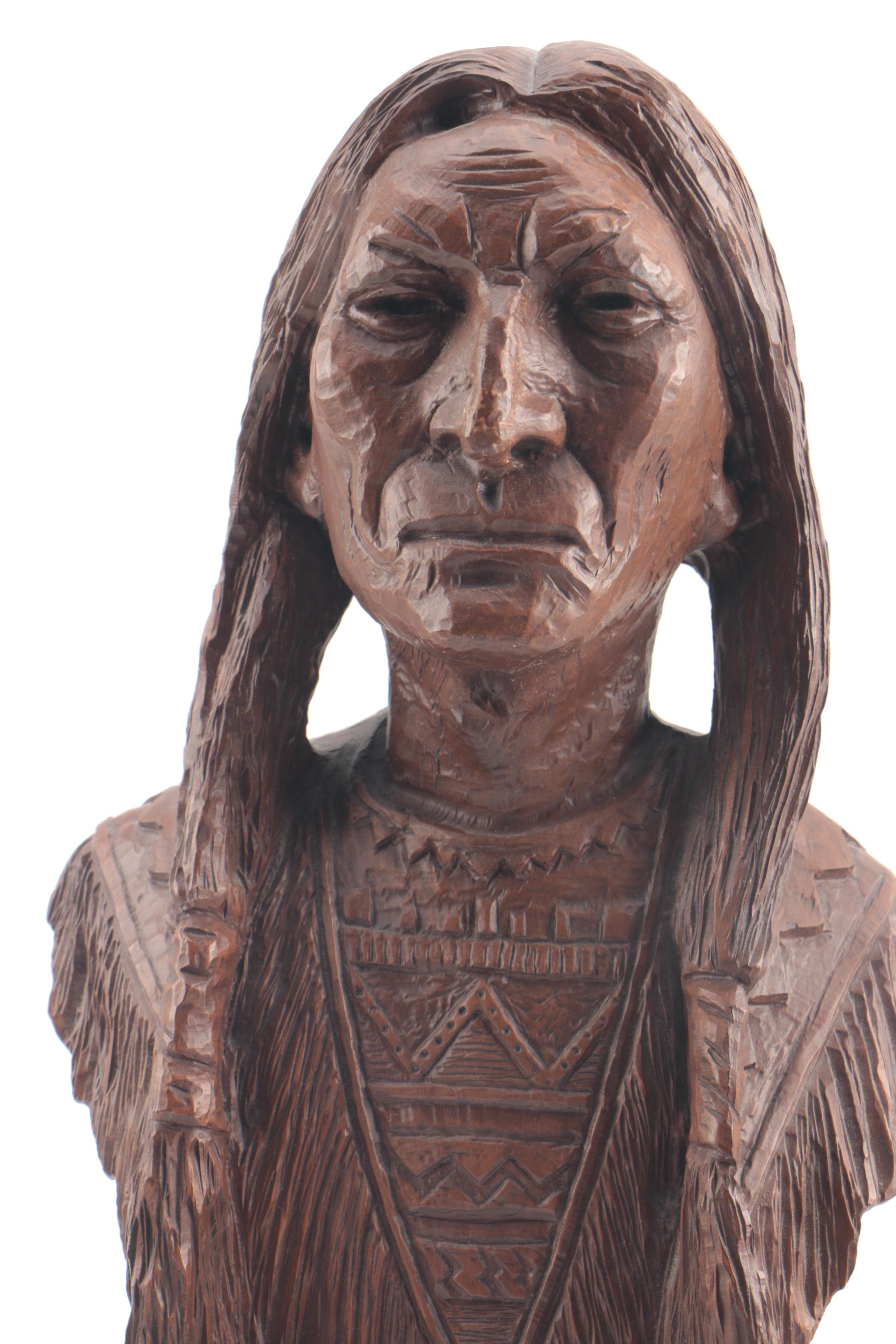 1987 Red Mill Mfg Handcrafted Bust of Native American