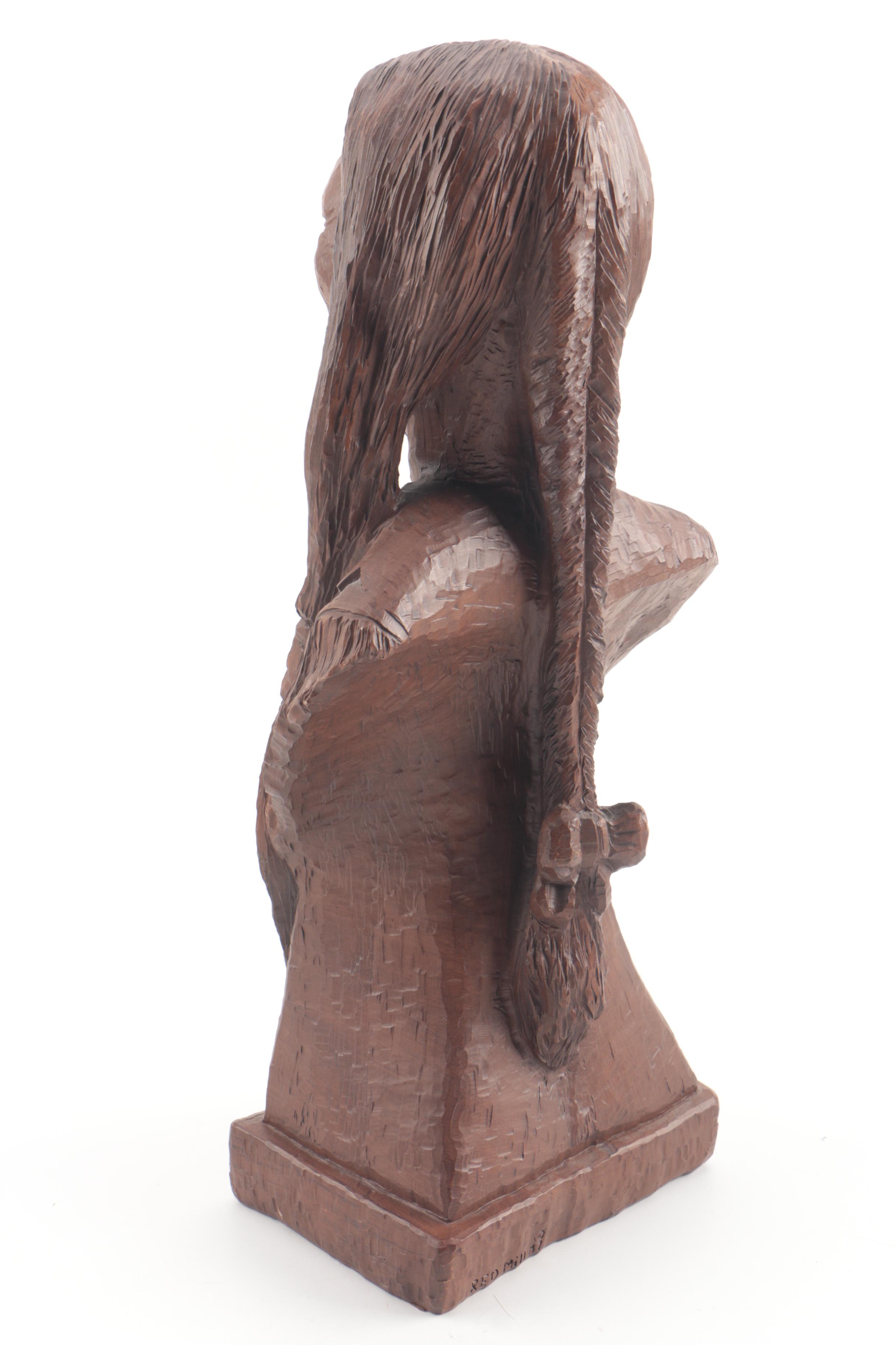 1987 Red Mill Mfg Handcrafted Bust of Native American
