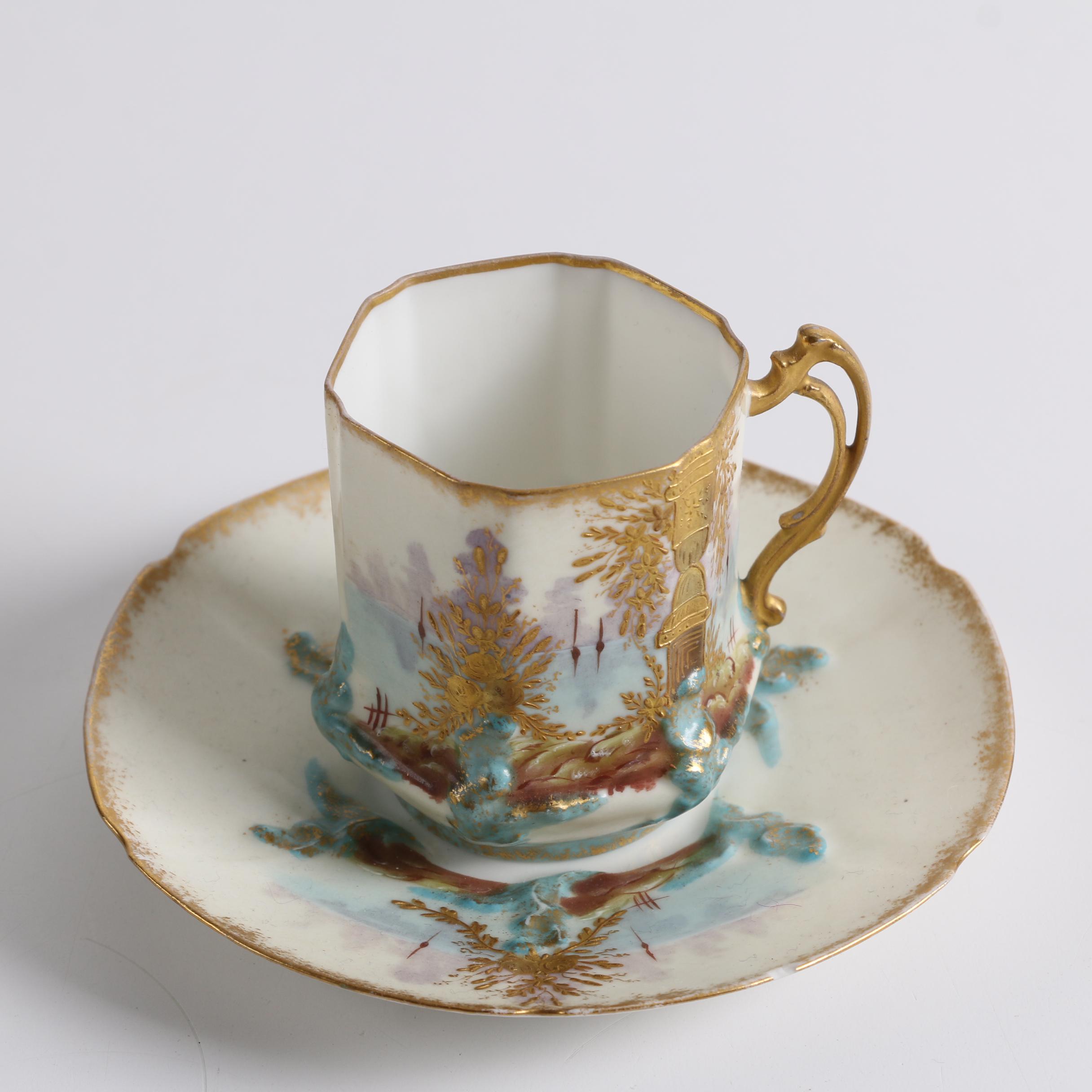 Vintage Japanese Export Porcelain Tea Cups, Saucers and Sugar Bowl