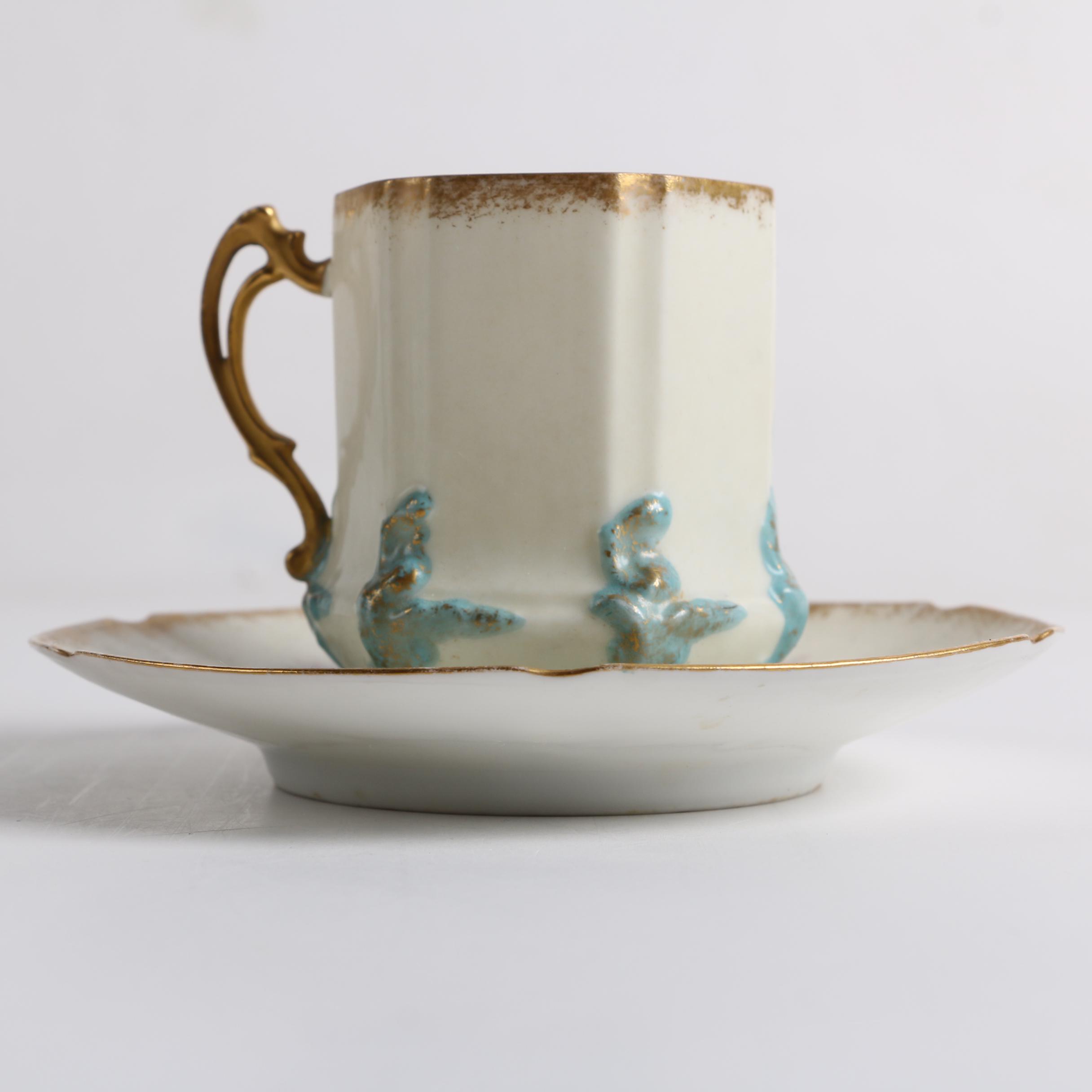 Vintage Japanese Export Porcelain Tea Cups, Saucers and Sugar Bowl