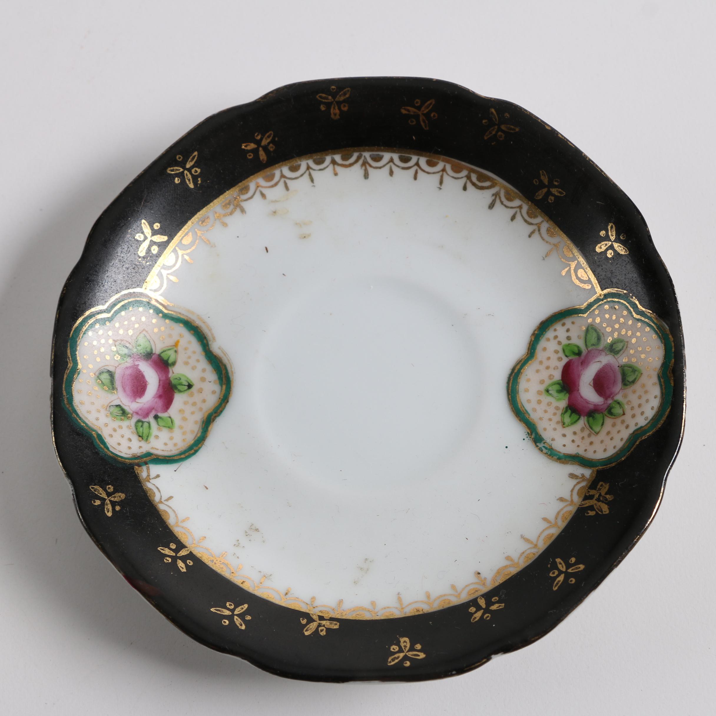 Vintage Japanese Export Porcelain Tea Cups, Saucers and Sugar Bowl