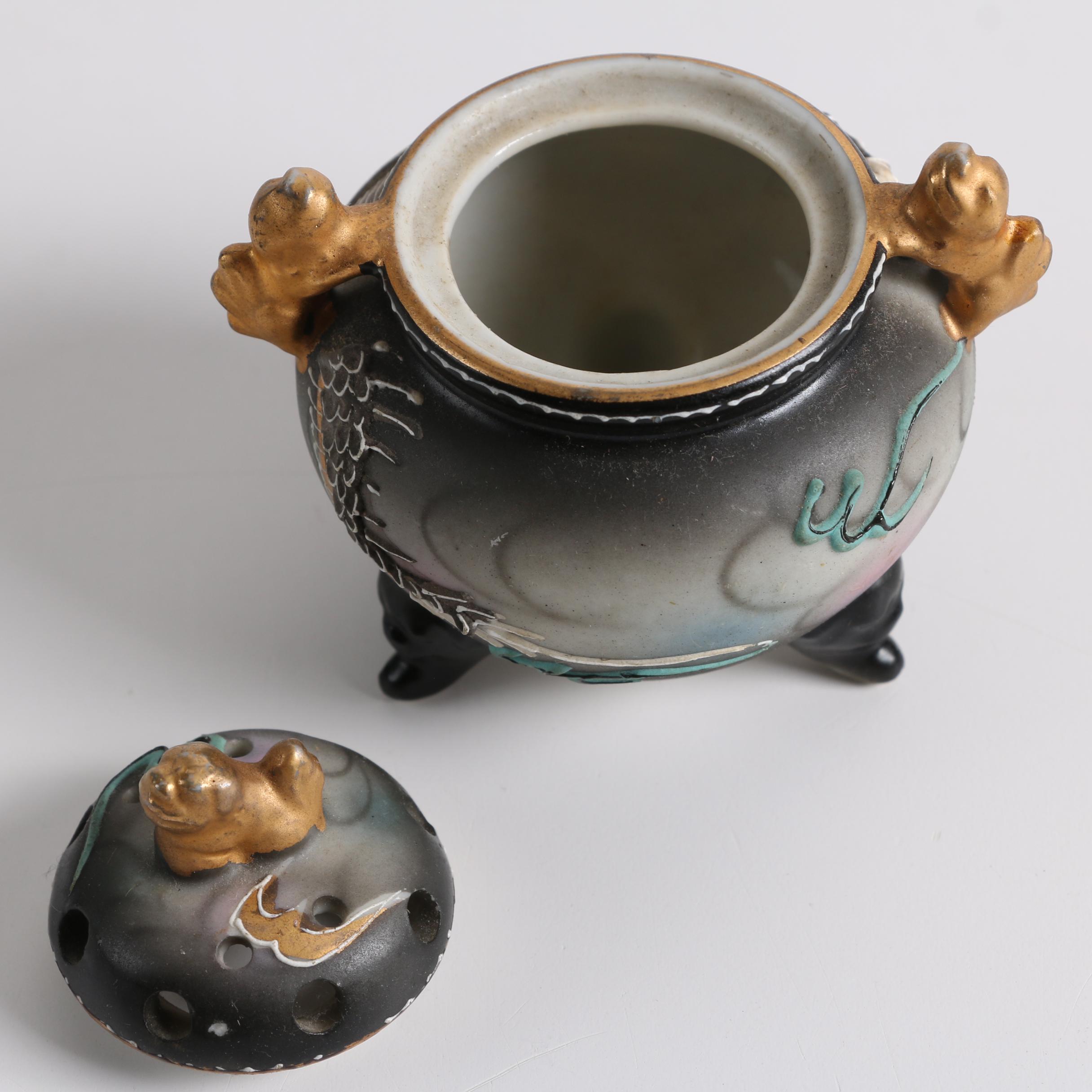 Vintage Japanese Export Porcelain Tea Cups, Saucers and Sugar Bowl