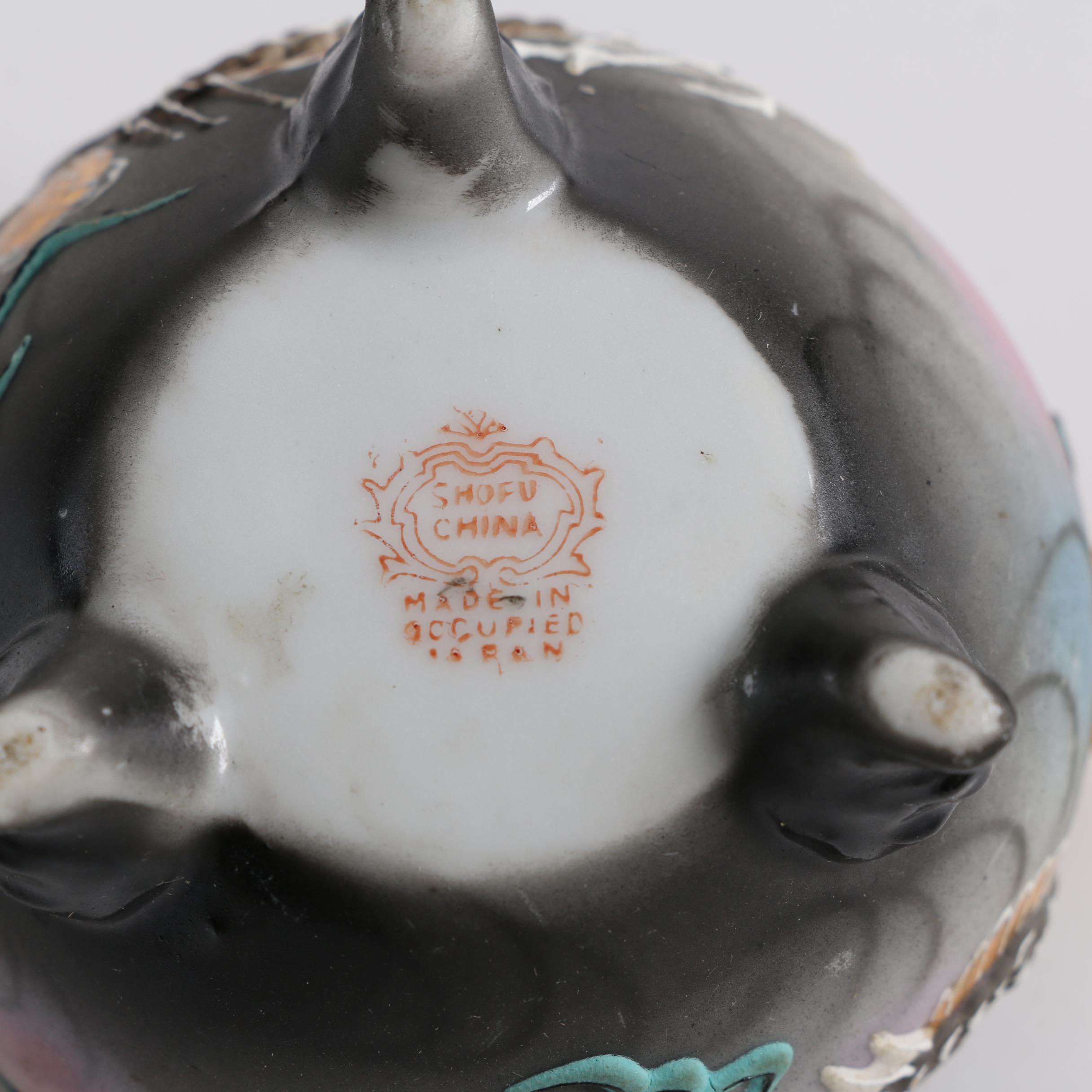 Vintage Japanese Export Porcelain Tea Cups, Saucers and Sugar Bowl