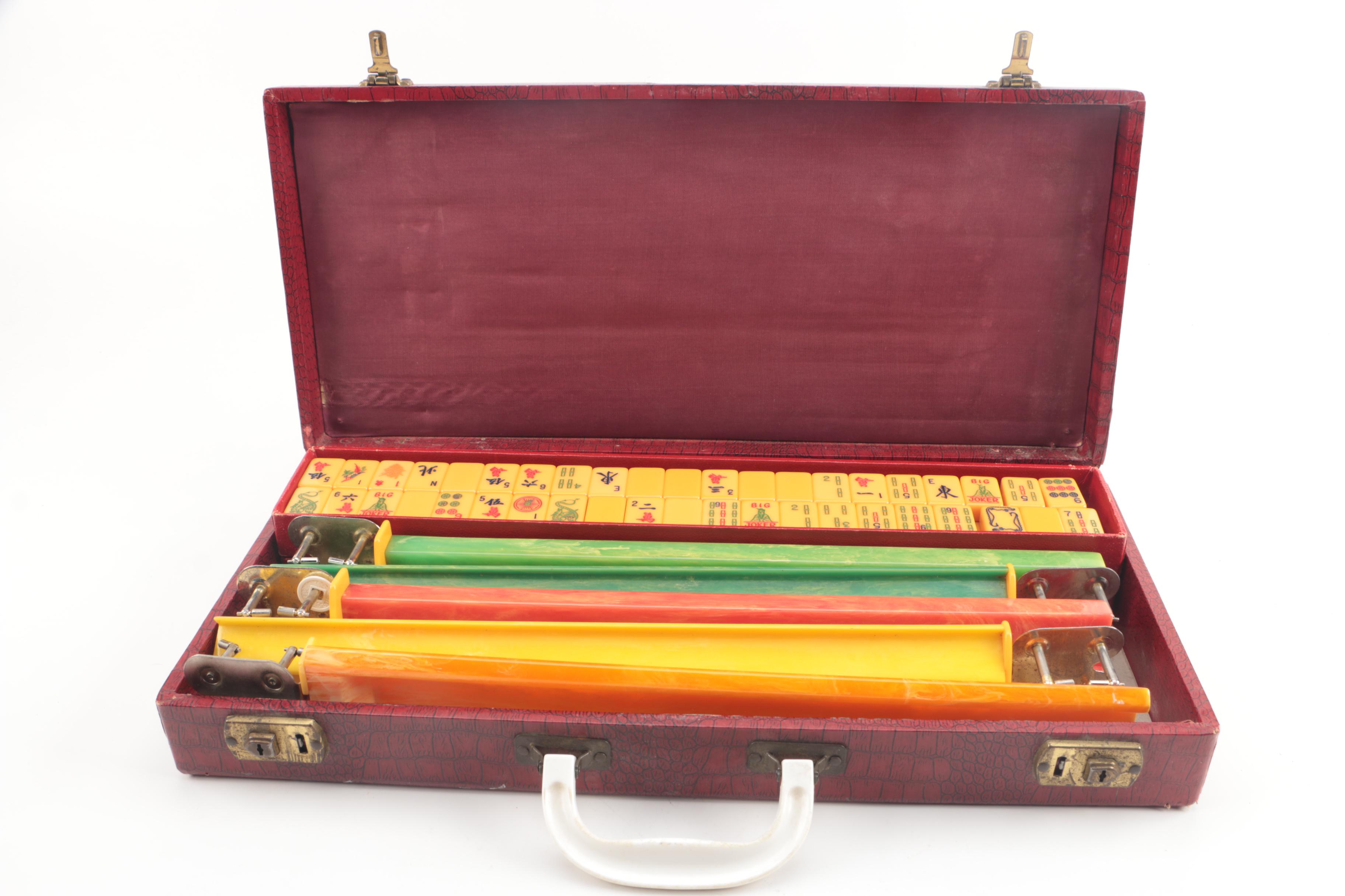 Mahjong and Rummikub Game Sets in Leatherette Cases