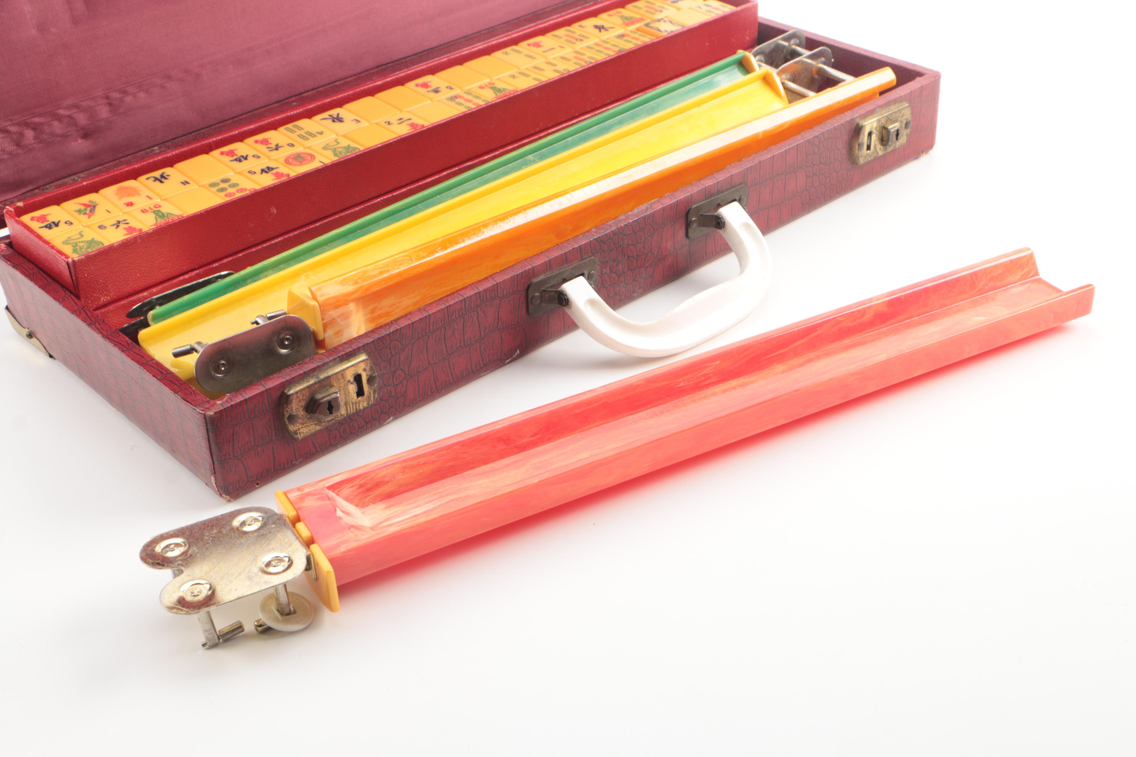 Mahjong and Rummikub Game Sets in Leatherette Cases