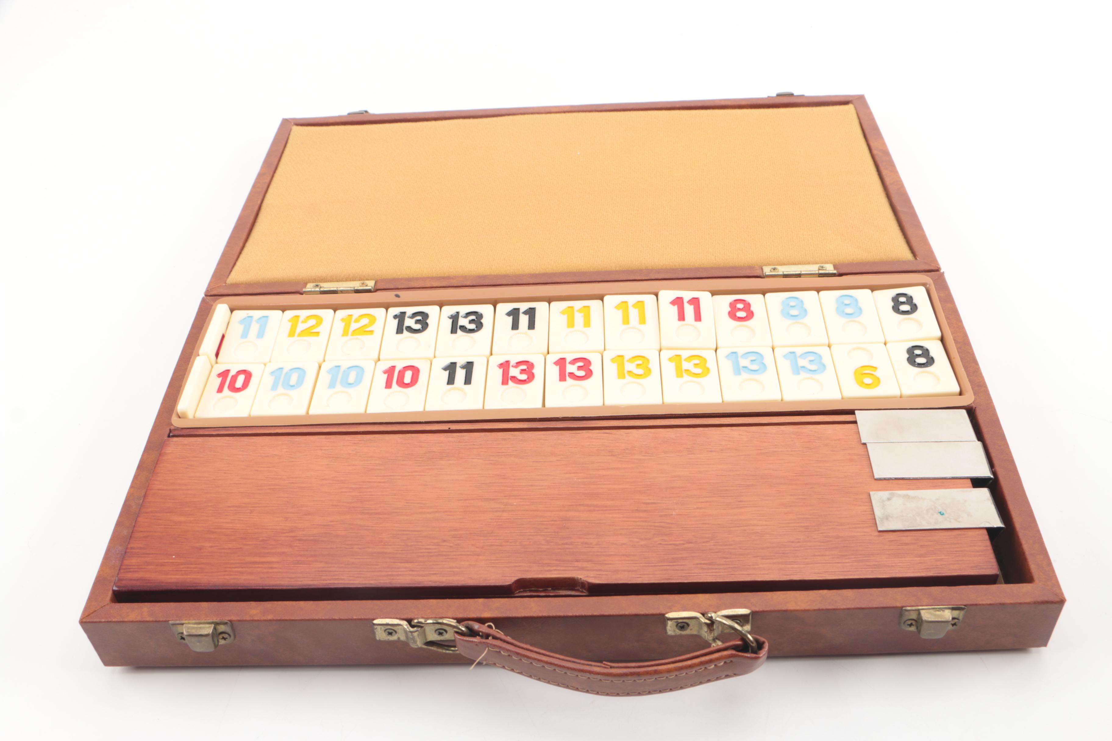 Mahjong and Rummikub Game Sets in Leatherette Cases