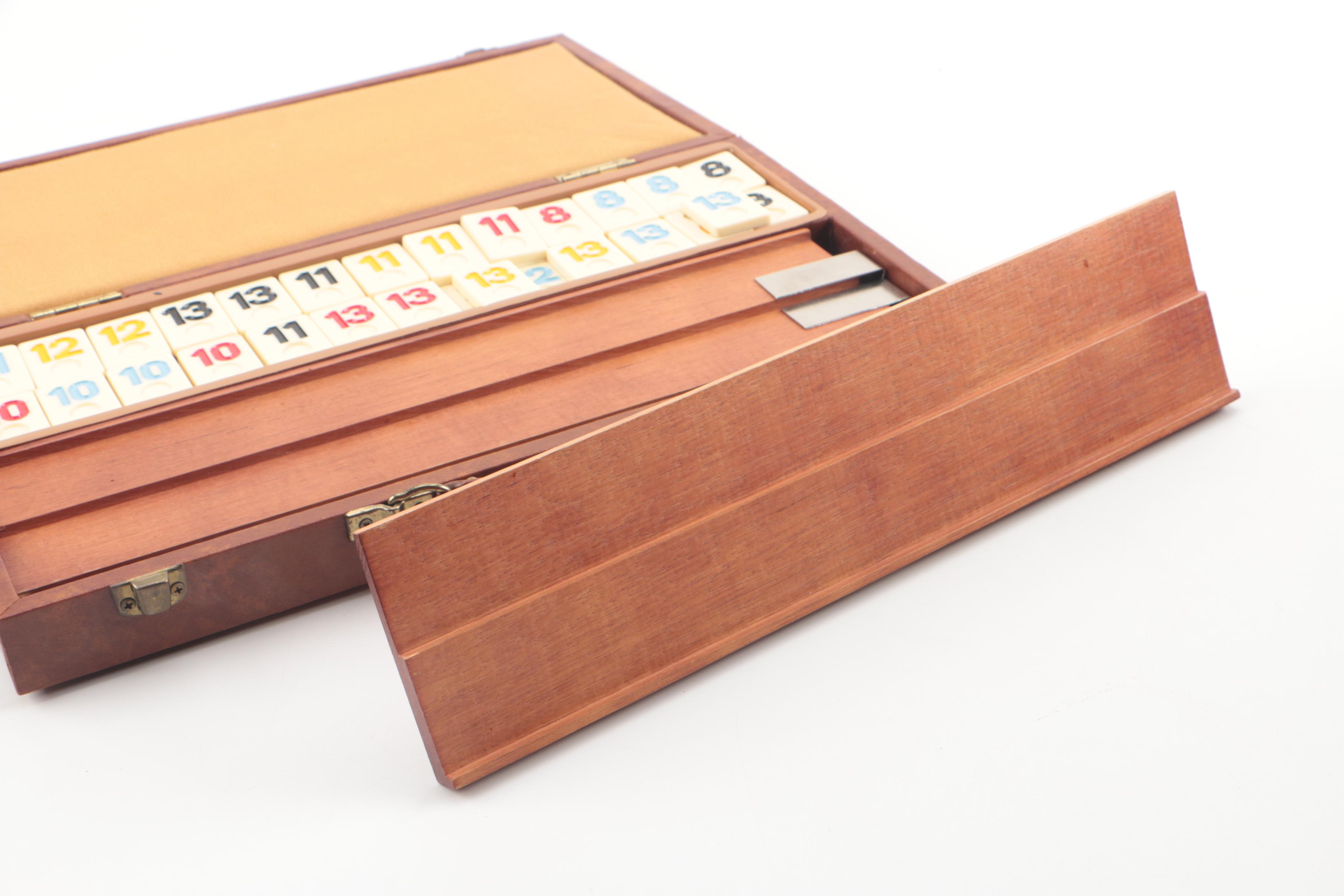 Mahjong and Rummikub Game Sets in Leatherette Cases
