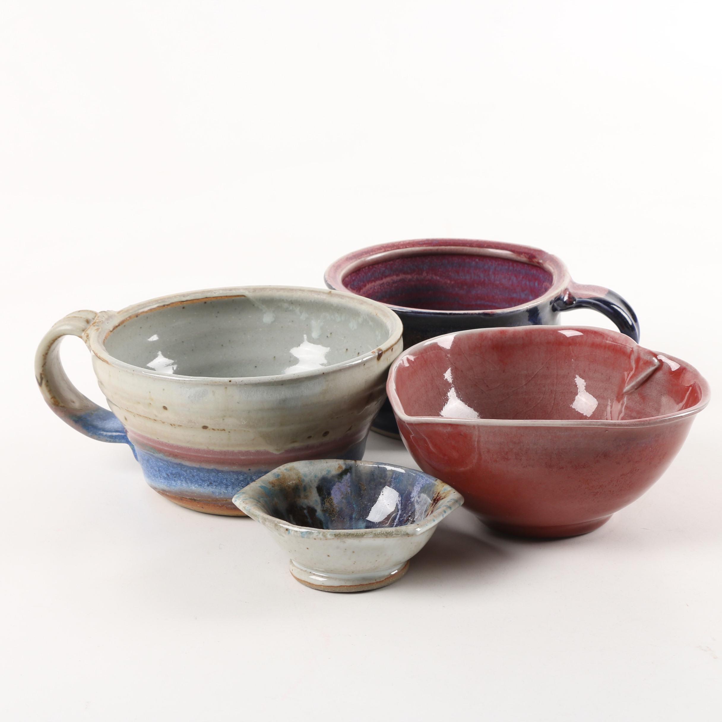 Wheel Thrown Stoneware Mugs and Bowls