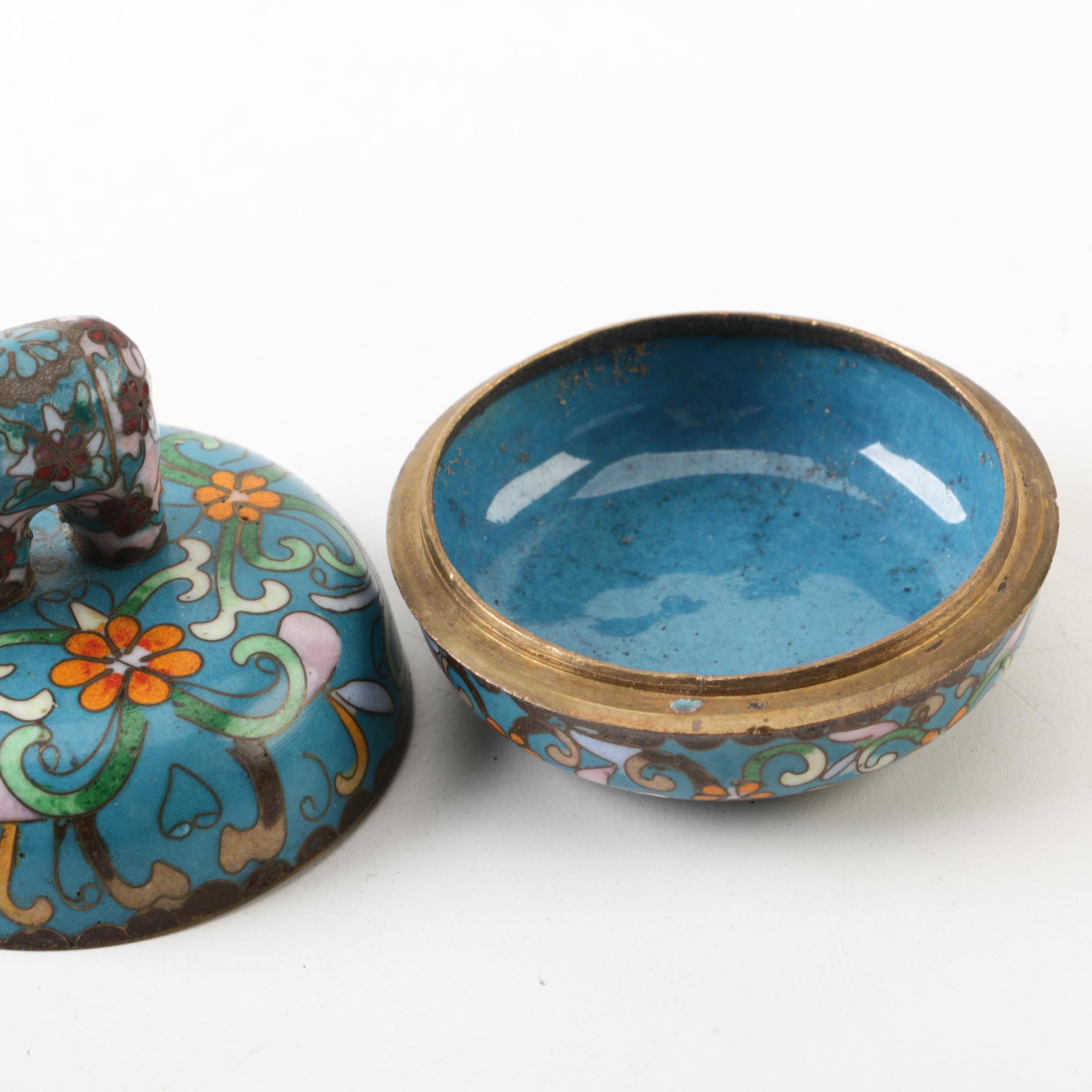 Enameled Music Trinket Box and Pyrite Specimen with Small Figural Horse