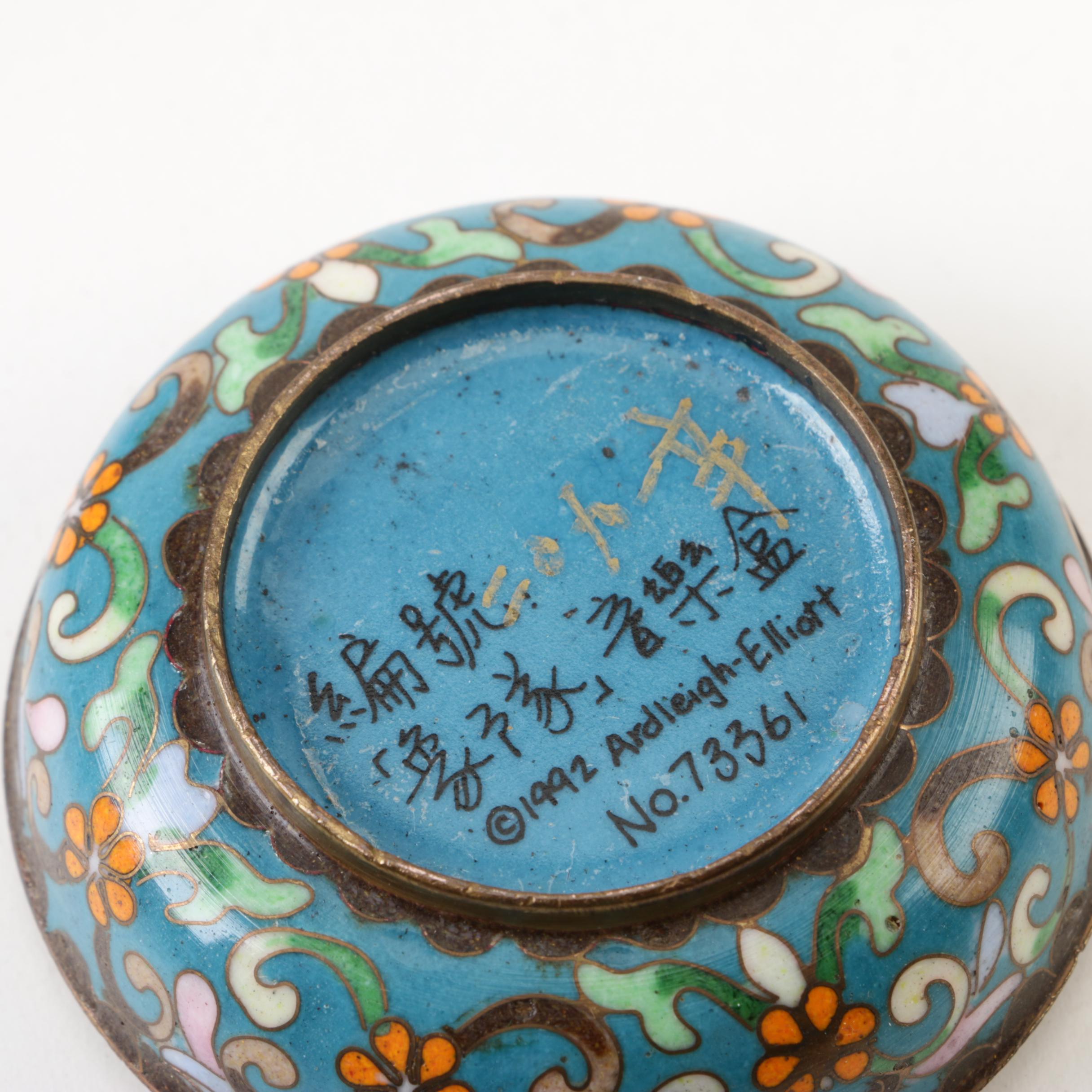 Enameled Music Trinket Box and Pyrite Specimen with Small Figural Horse