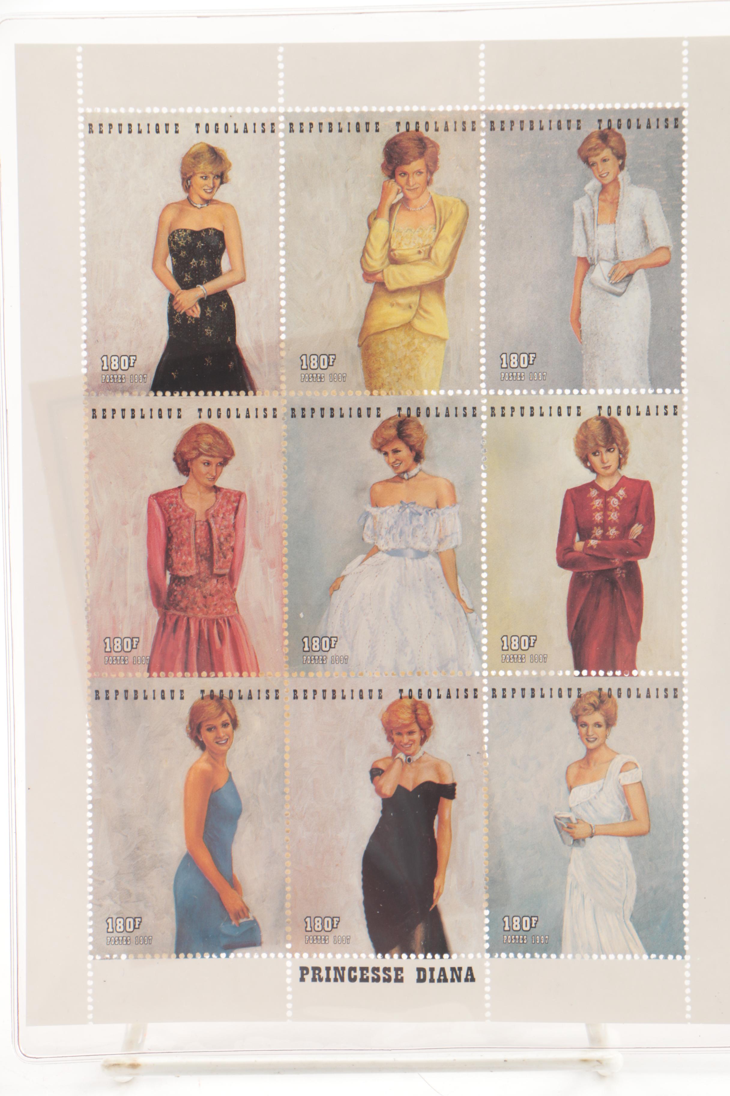 Limited Edition Princess Diana Togo Postage Stamps