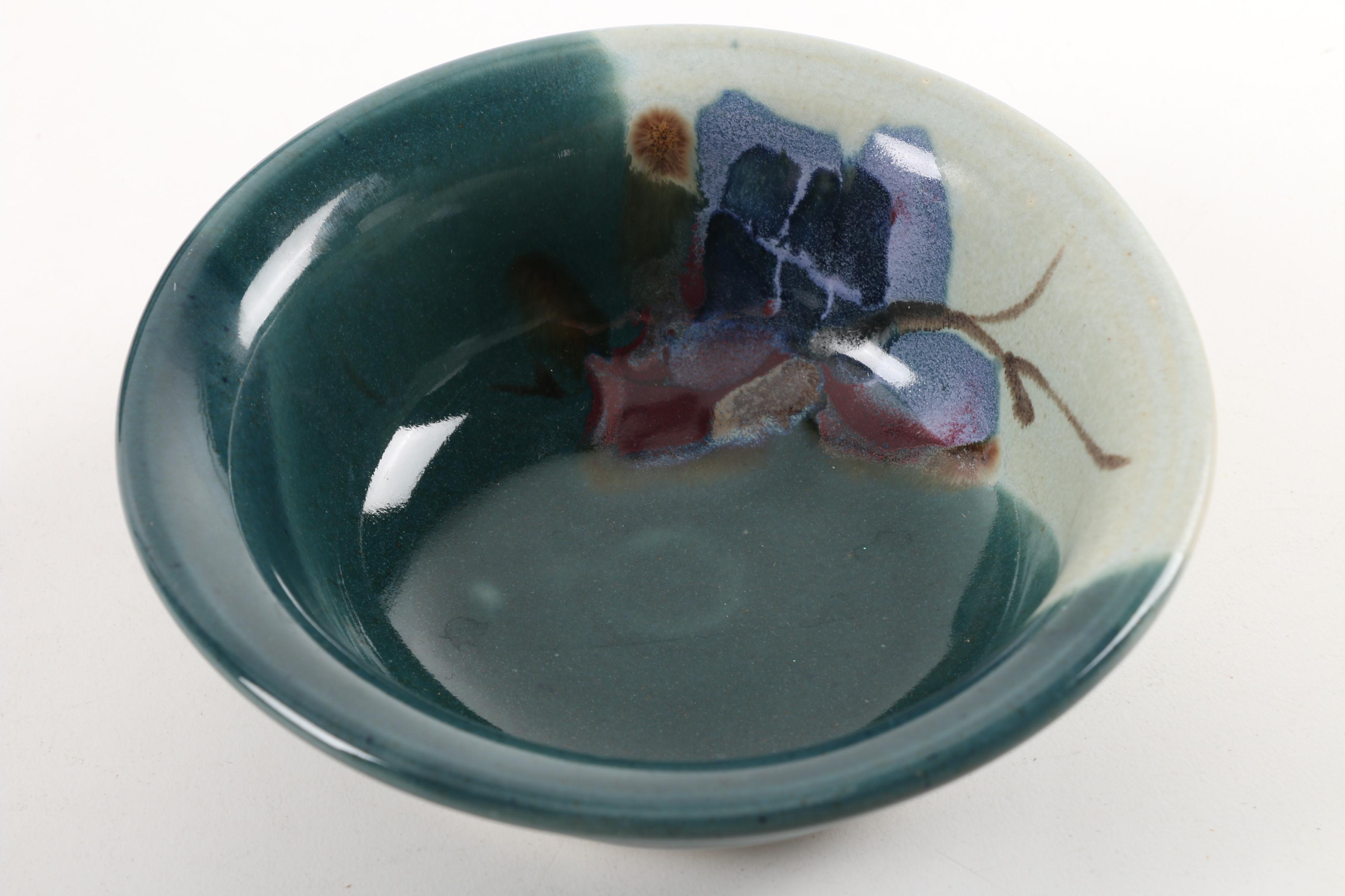 Vintage Kent Follette Signed Glazed Stoneware Bowls