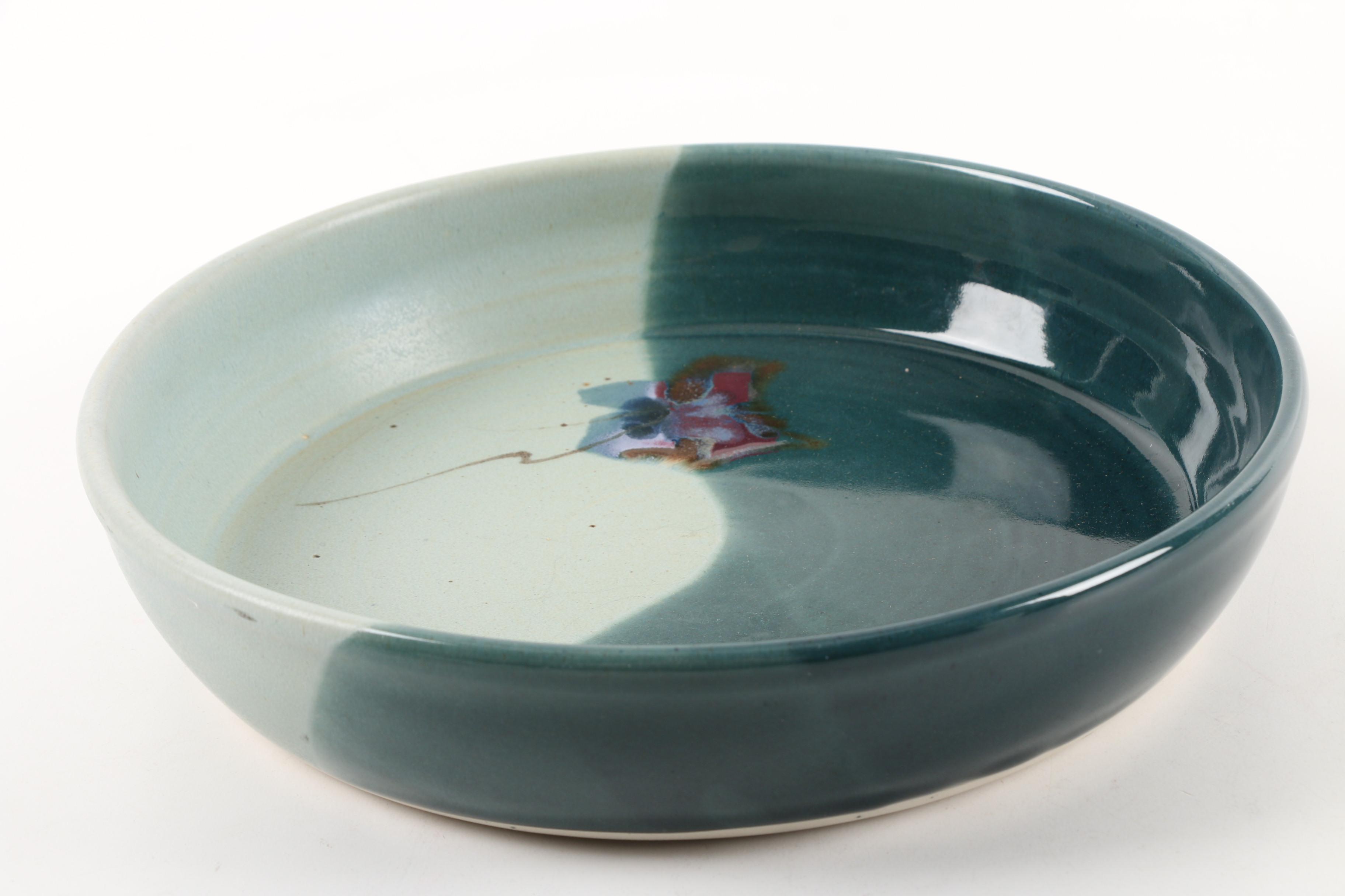 Vintage Kent Follette Signed Glazed Stoneware Bowls