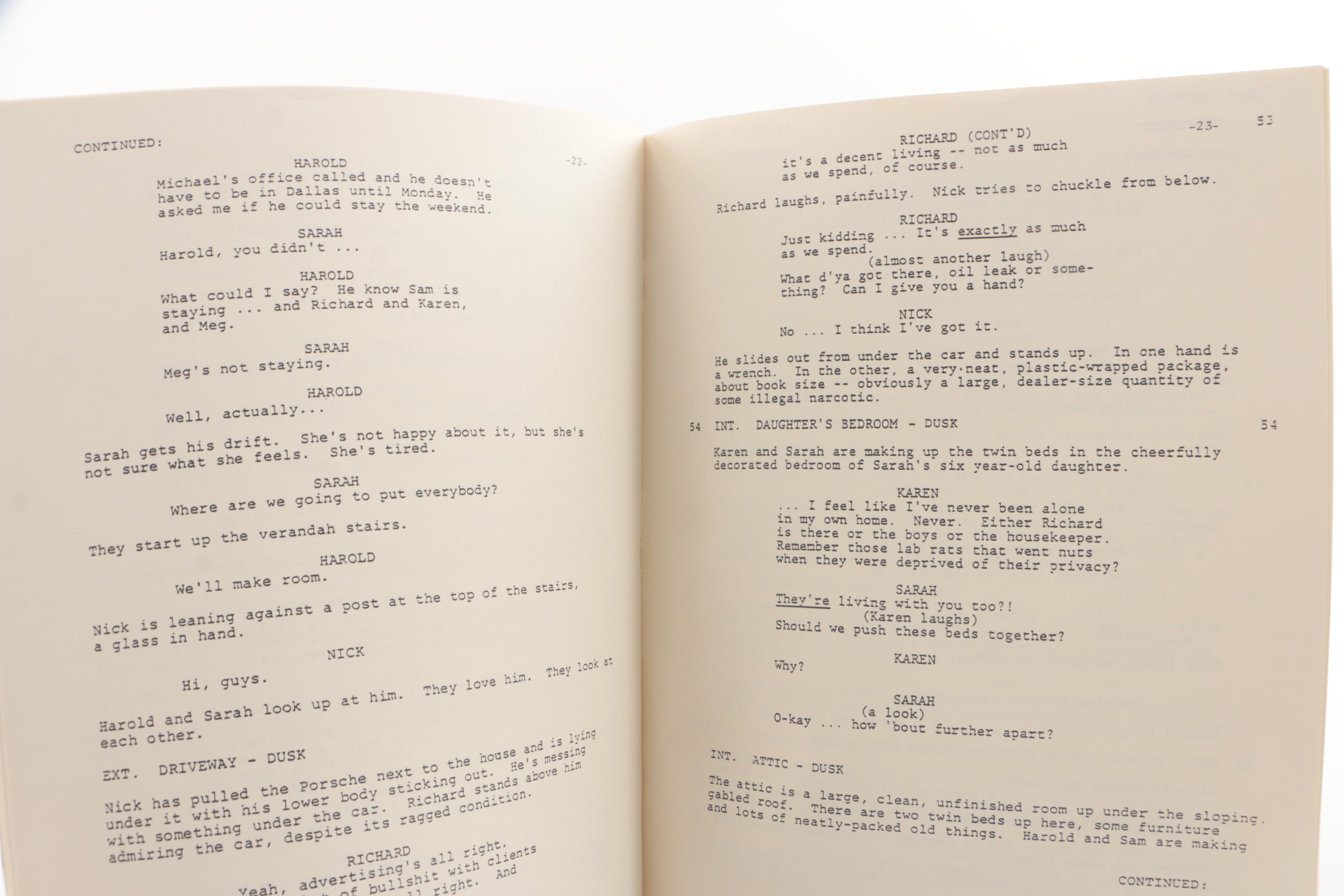 First Edition "The Big Chill" Script