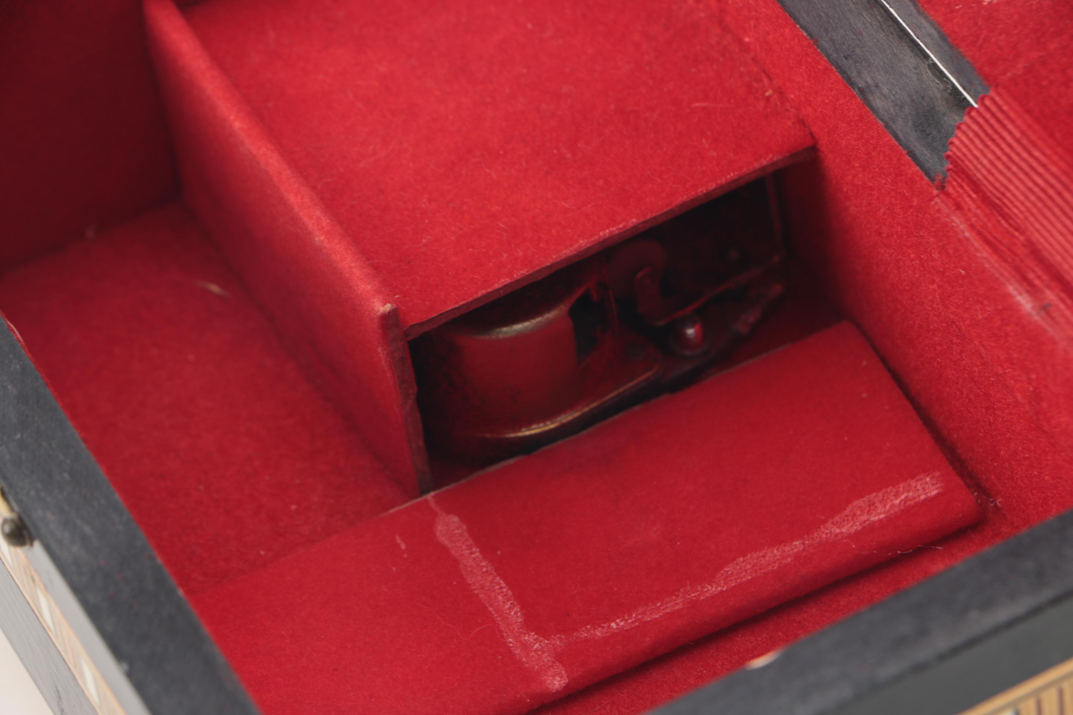 Hand Crafted Inlaid Wood Music Box and Trinket Box