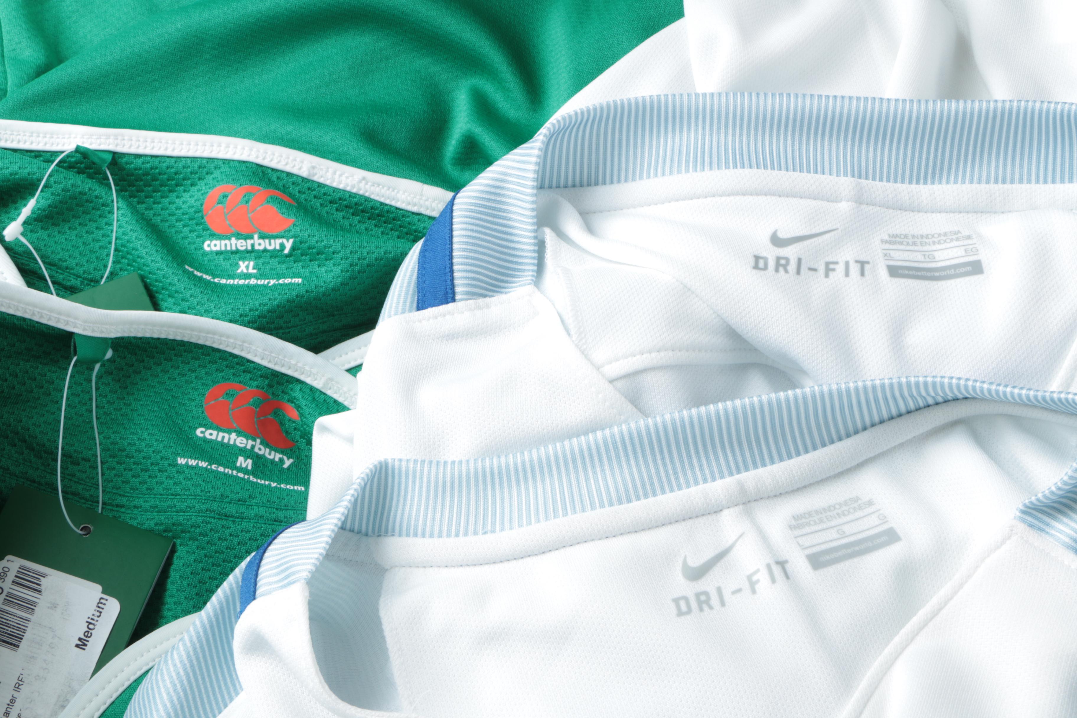 Men's Nike Chelsea and Canterbury IRFU Football Jerseys and Towel