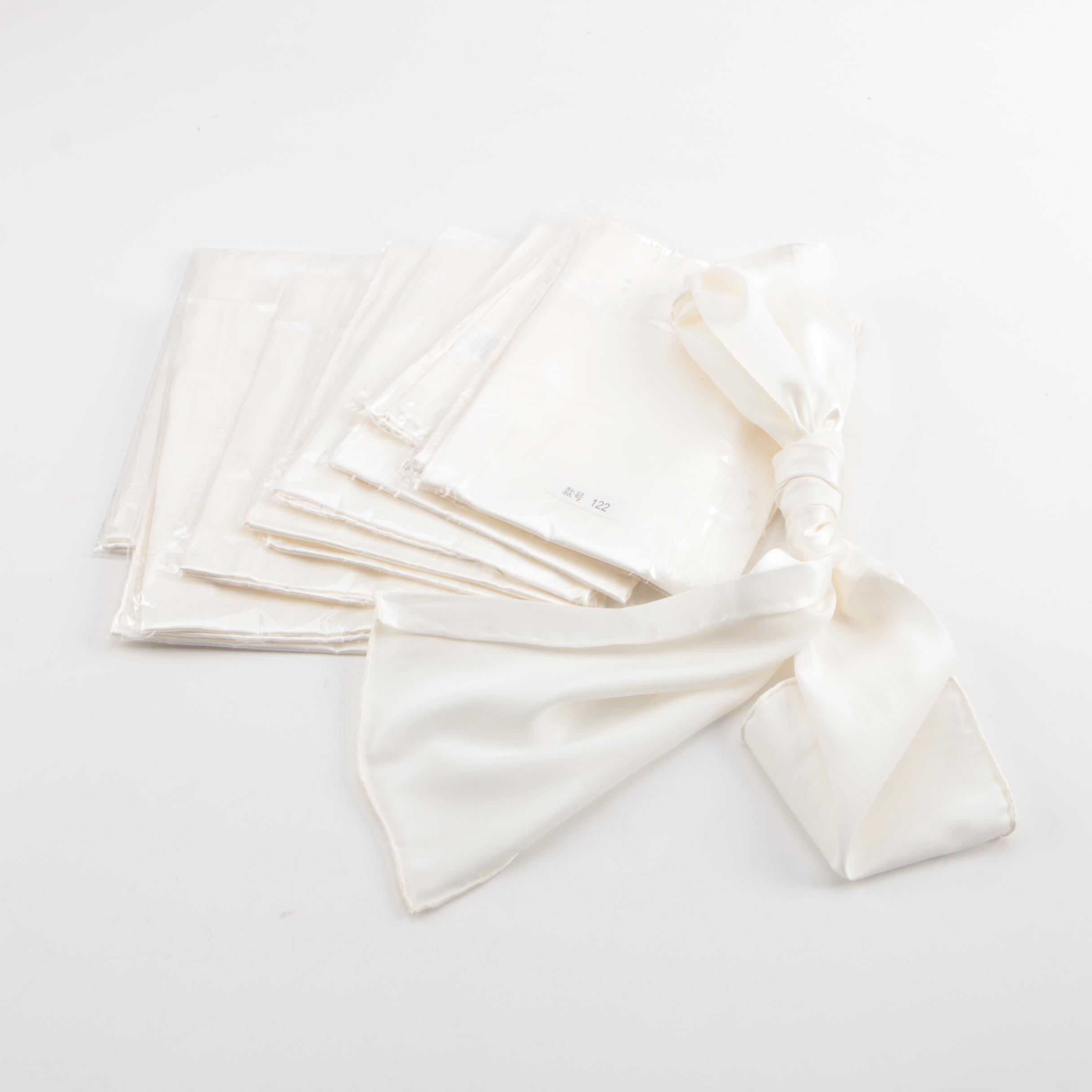 Rectangular White Silk Scarves
