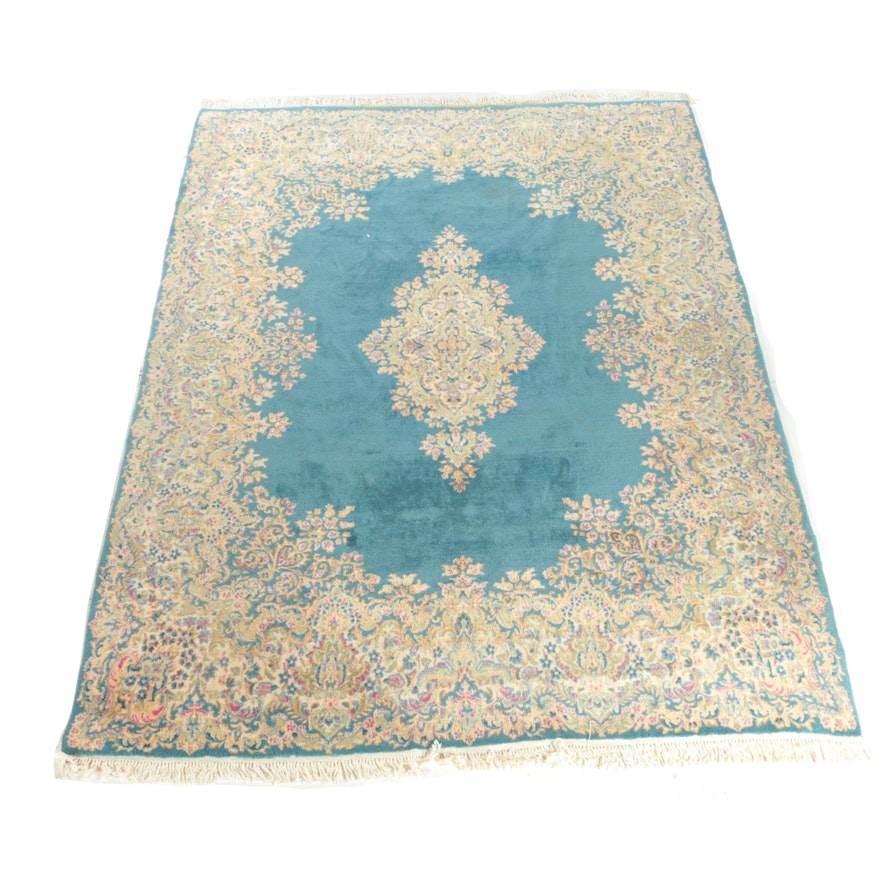 Vintage Hand-Knotted Persian Kerman Area Rug