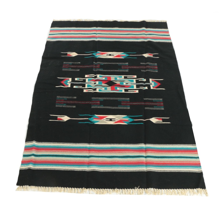 Handwoven Mexican Zapotec-Style Wool Area Rug