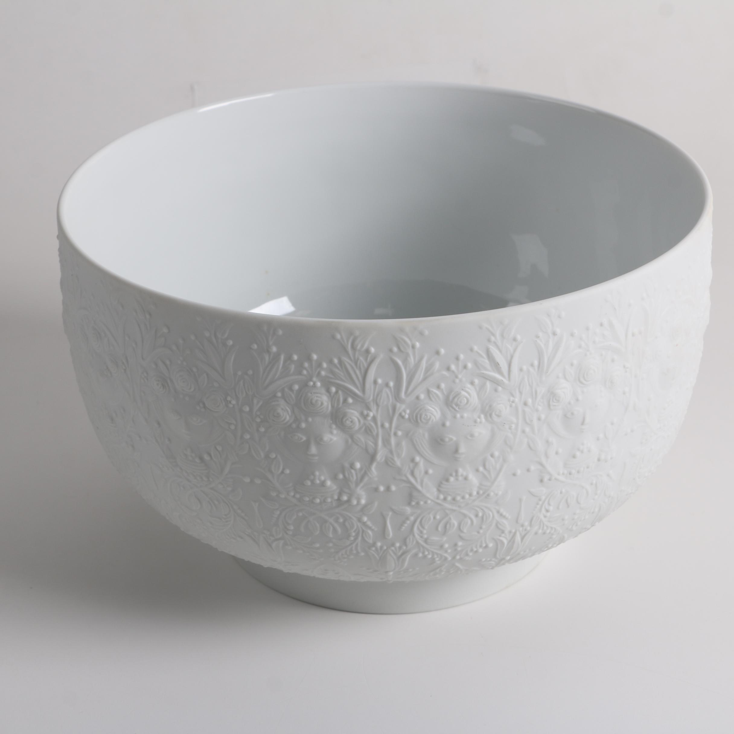 Mid Century Rosenthal Studio Line Bjorn Wiinblad "Fantasy" White Porcelain Bowl