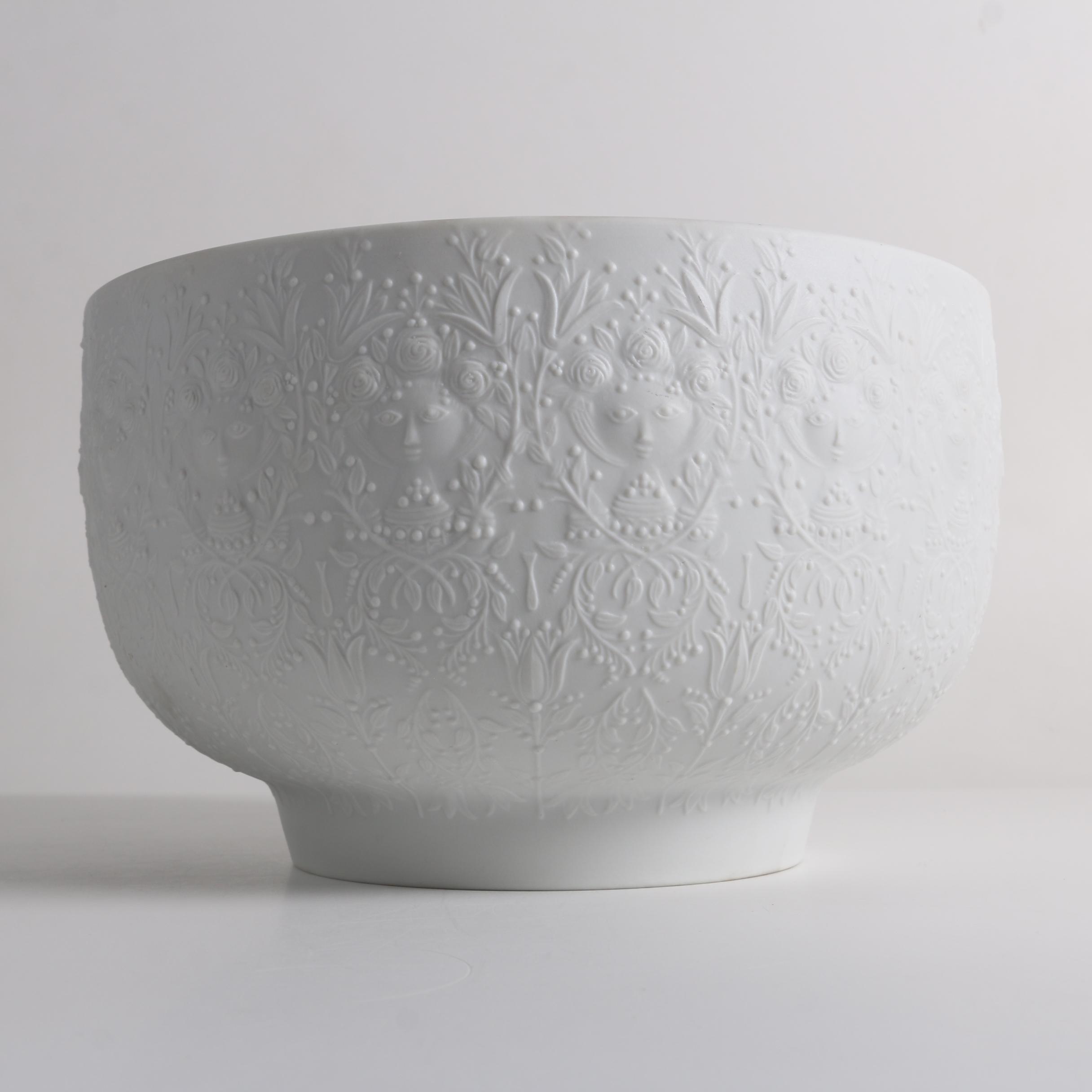 Mid Century Rosenthal Studio Line Bjorn Wiinblad "Fantasy" White Porcelain Bowl