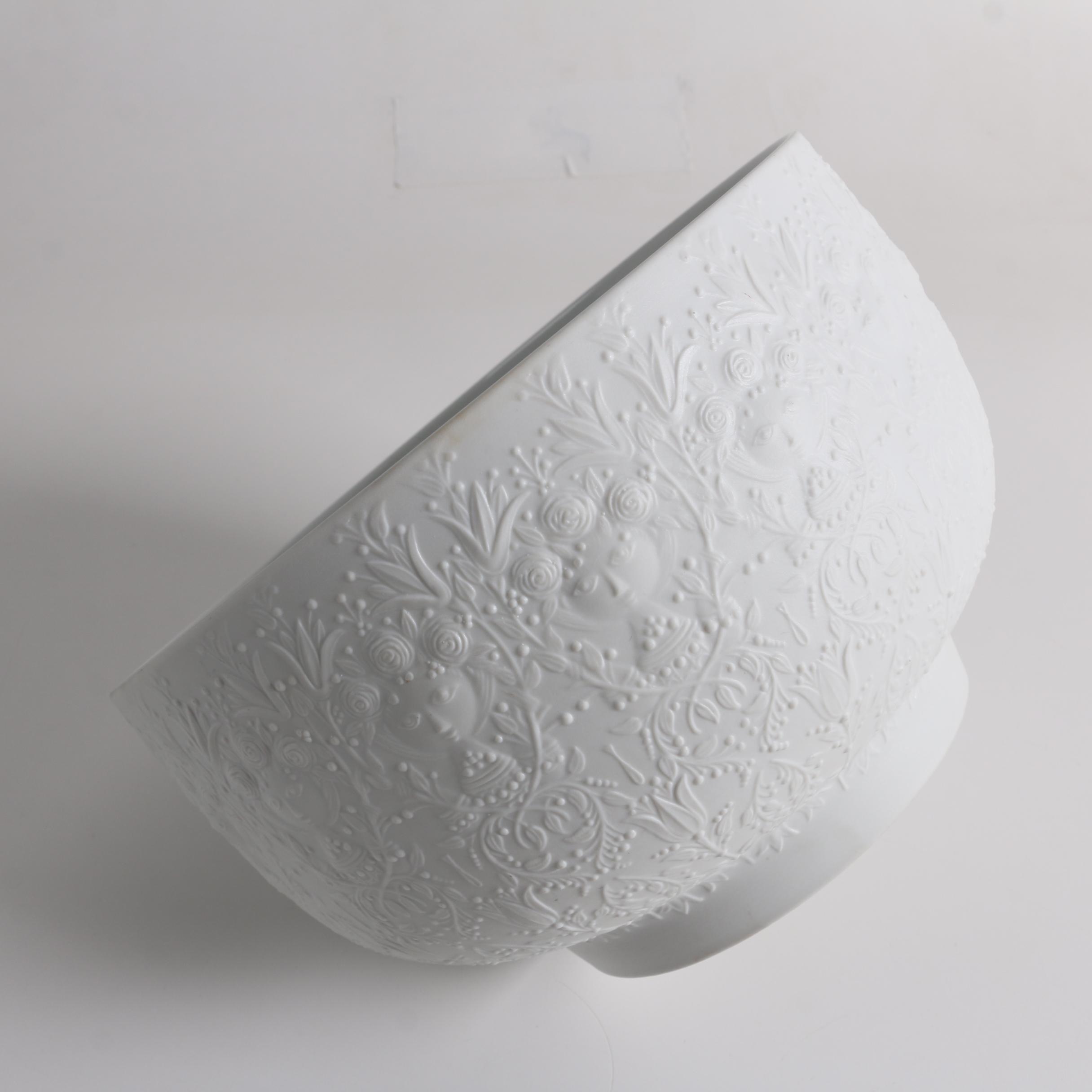 Mid Century Rosenthal Studio Line Bjorn Wiinblad "Fantasy" White Porcelain Bowl