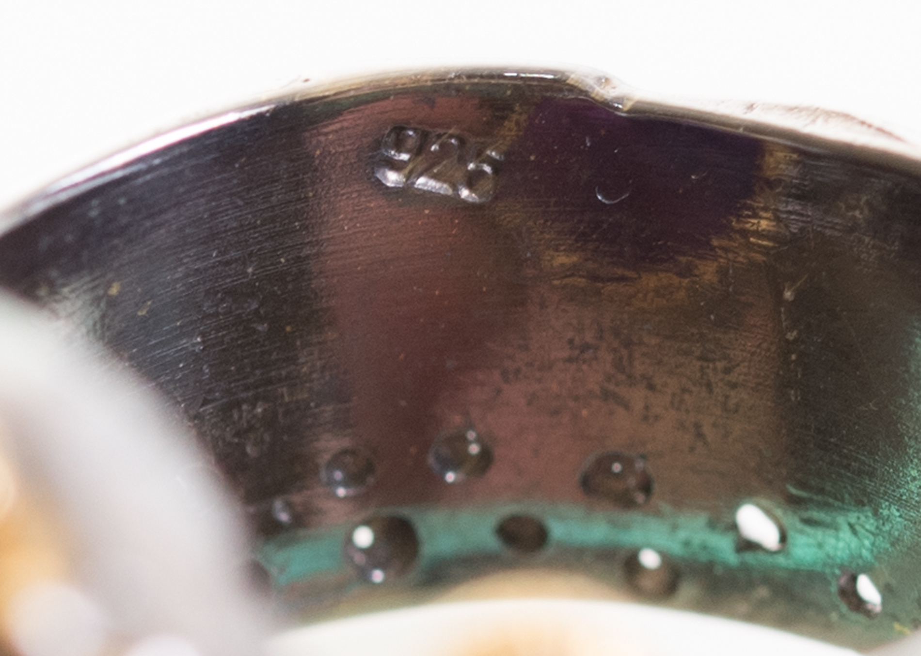 Oxidized Sterling Silver 33.45 Amethyst, Peridot, and Garnet Octopus Ring