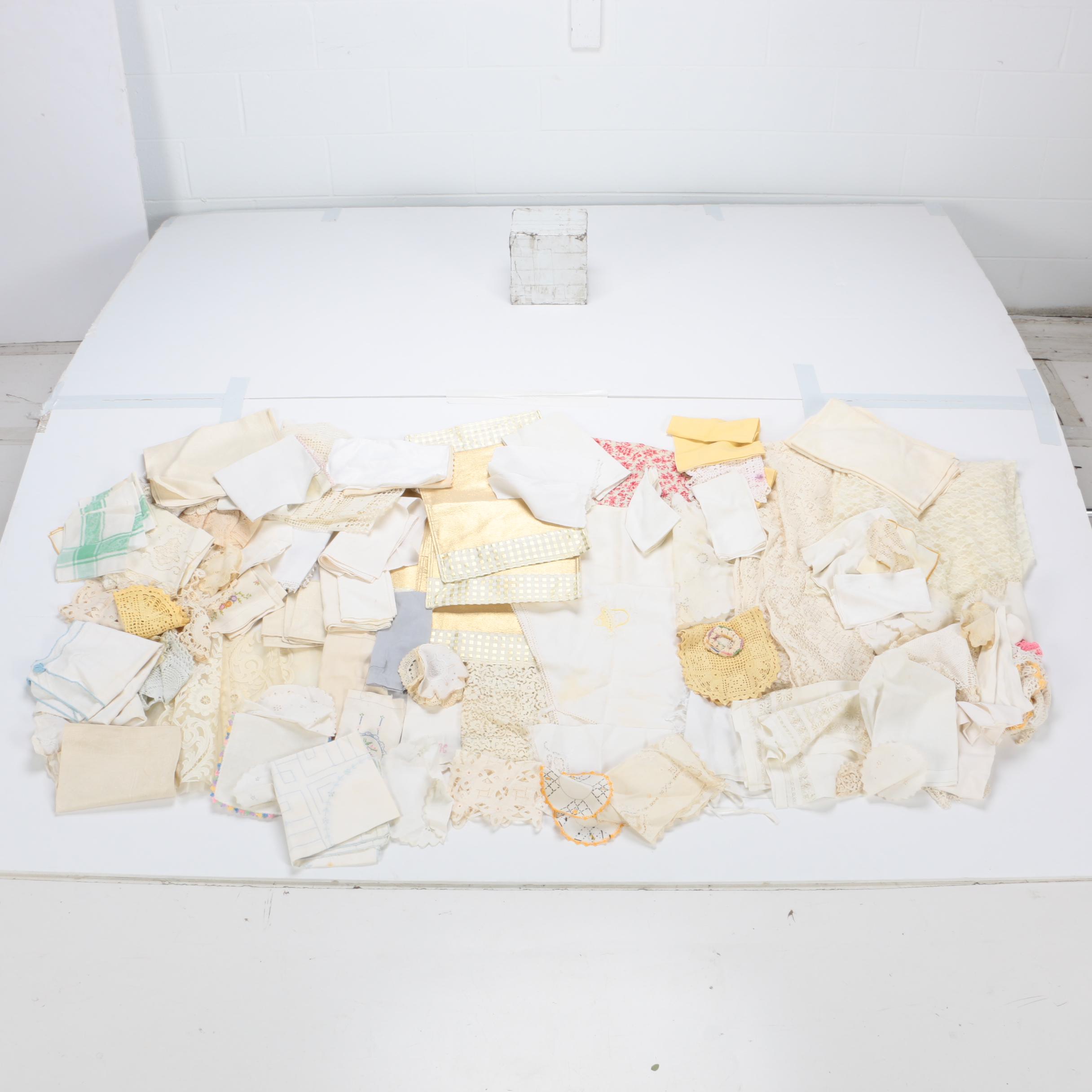 Vintage Crochet, Lace, and Embroidered Table Linens