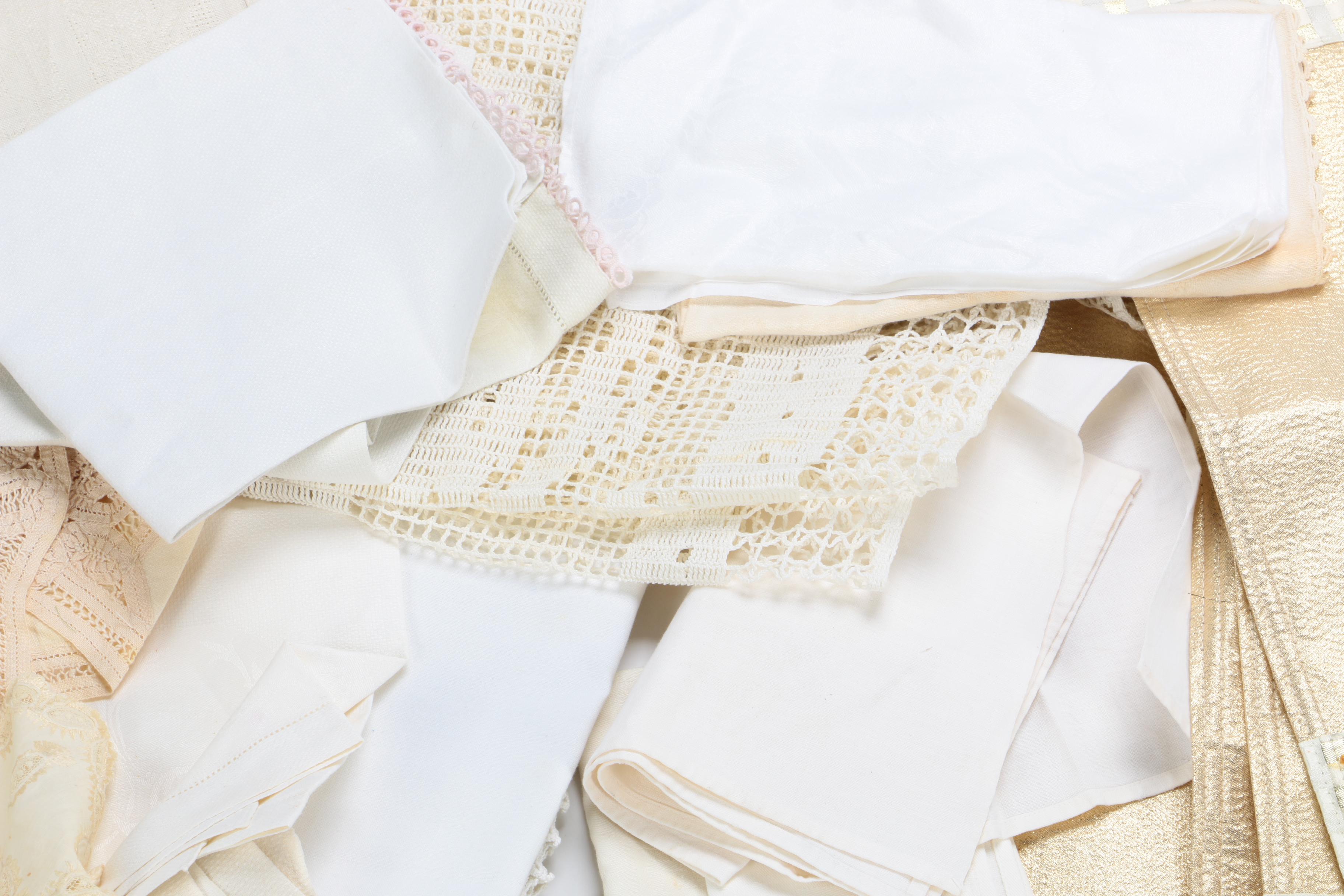 Vintage Crochet, Lace, and Embroidered Table Linens