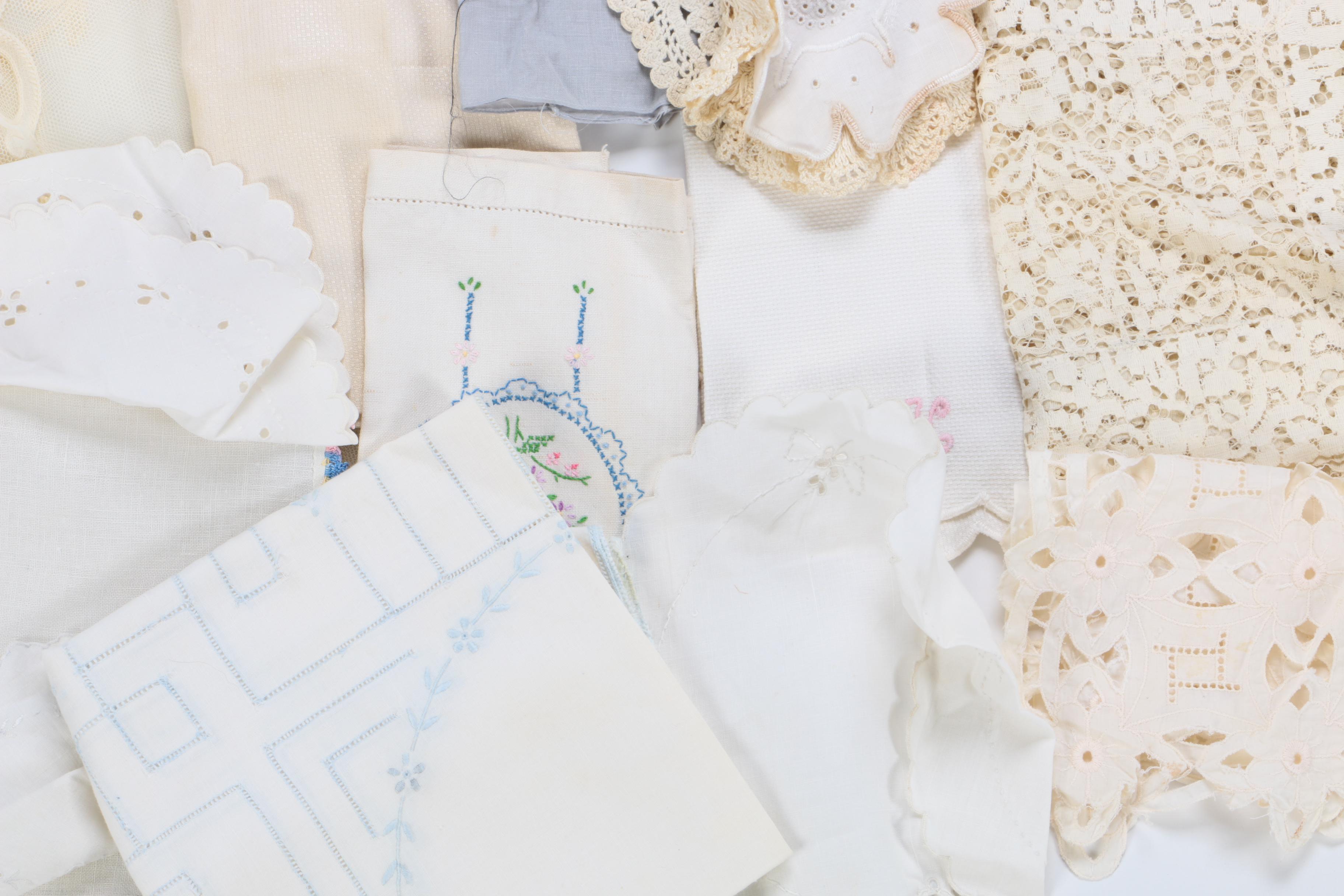 Vintage Crochet, Lace, and Embroidered Table Linens