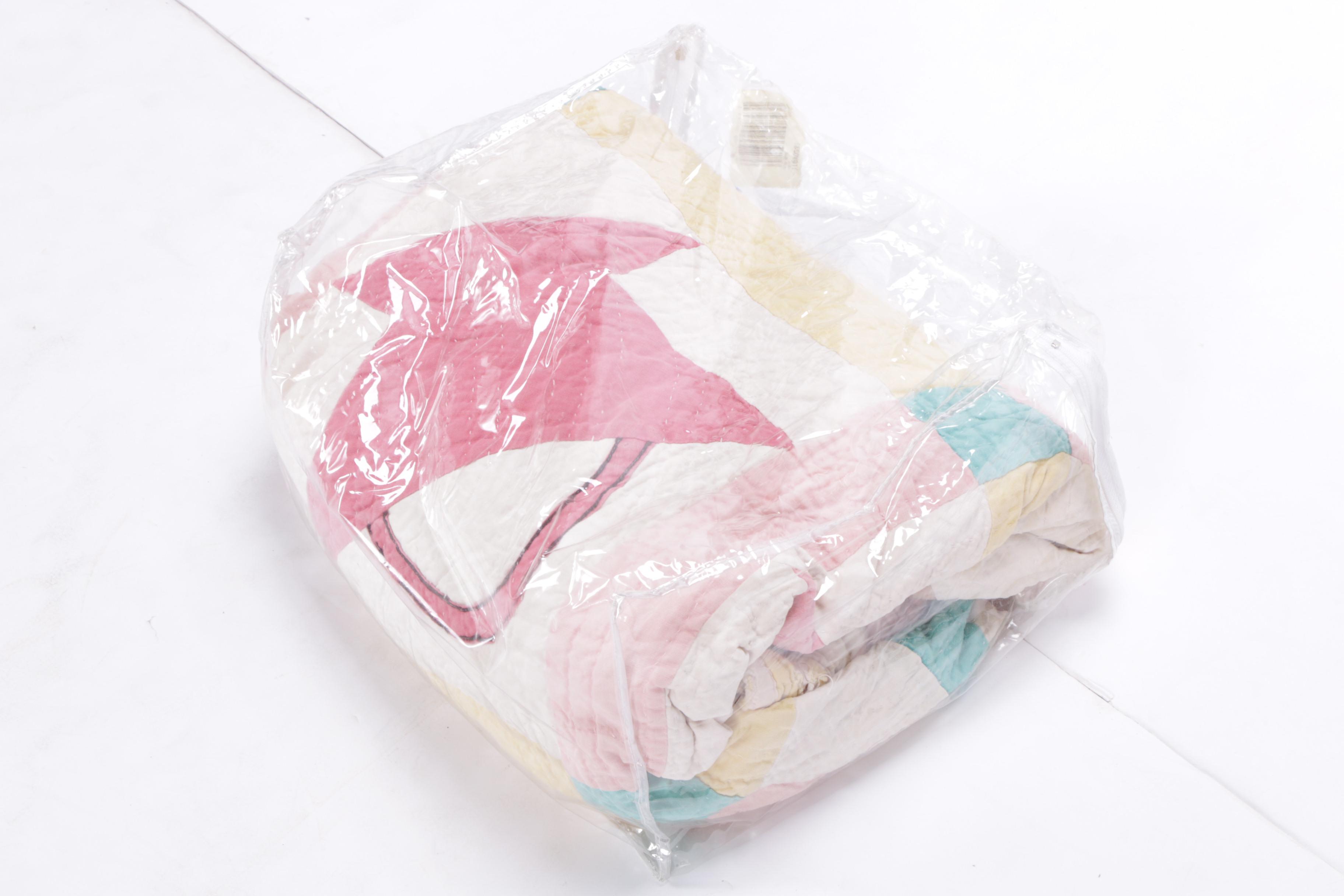 Vintage Hand Stitched "Cherry Basket" Quilt