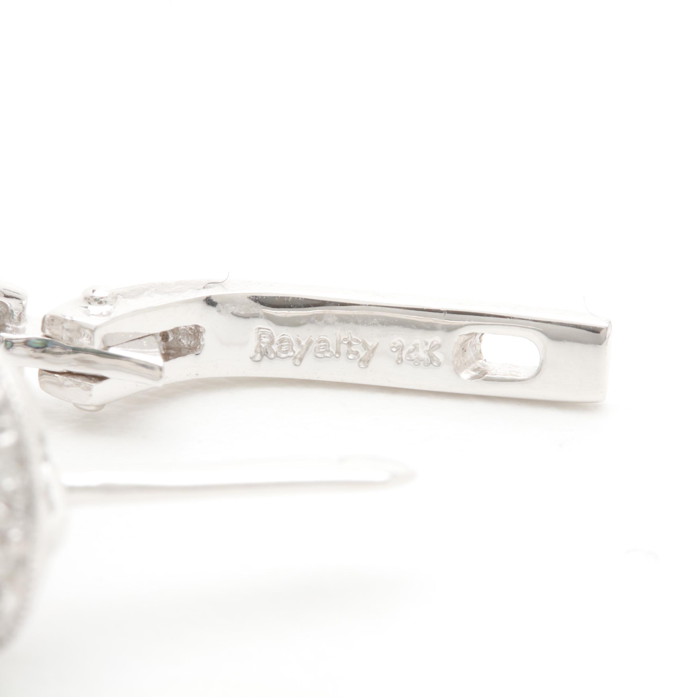 14K White Gold Cultured Pearl and Diamond Earrings