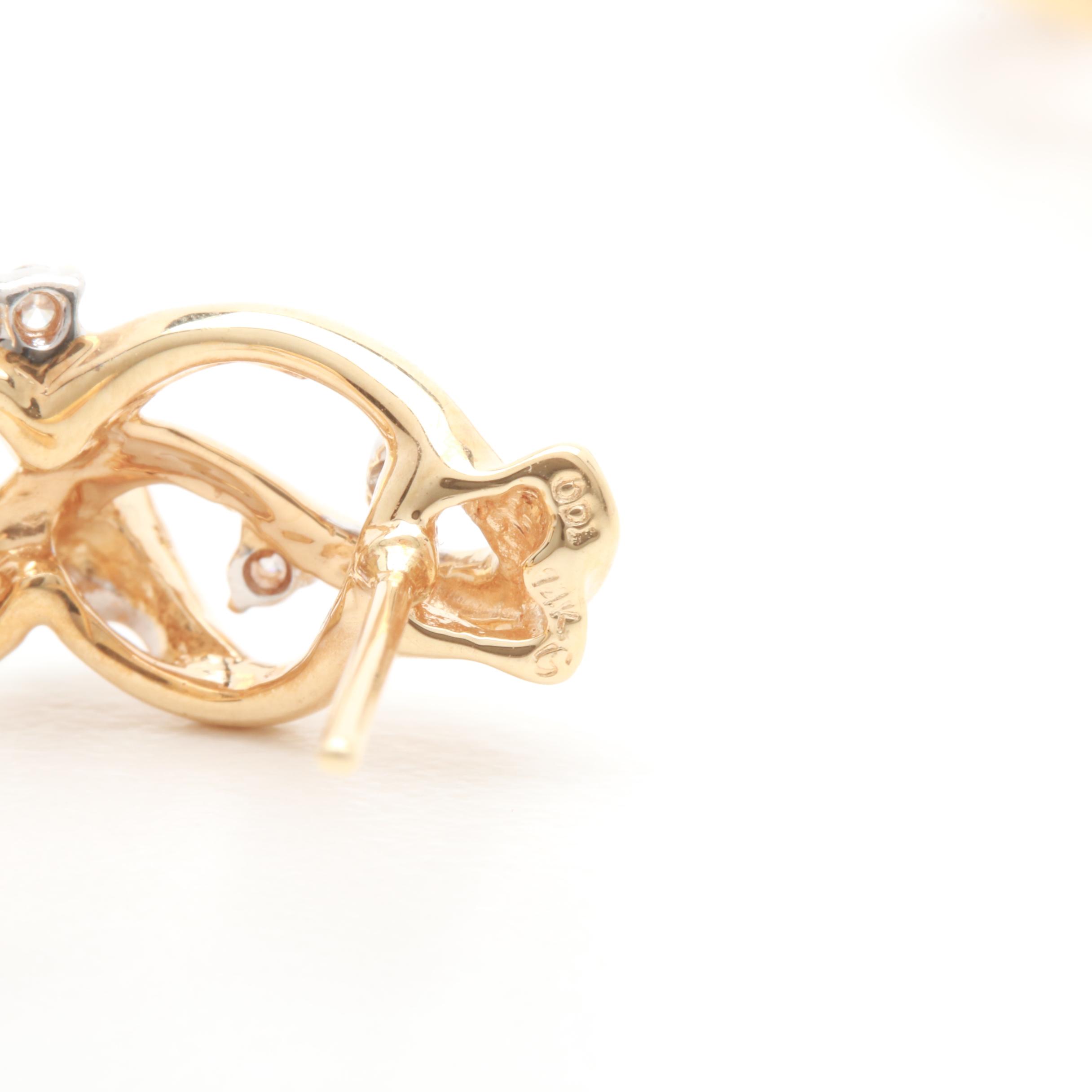 14K Yellow Gold Diamond Earrings