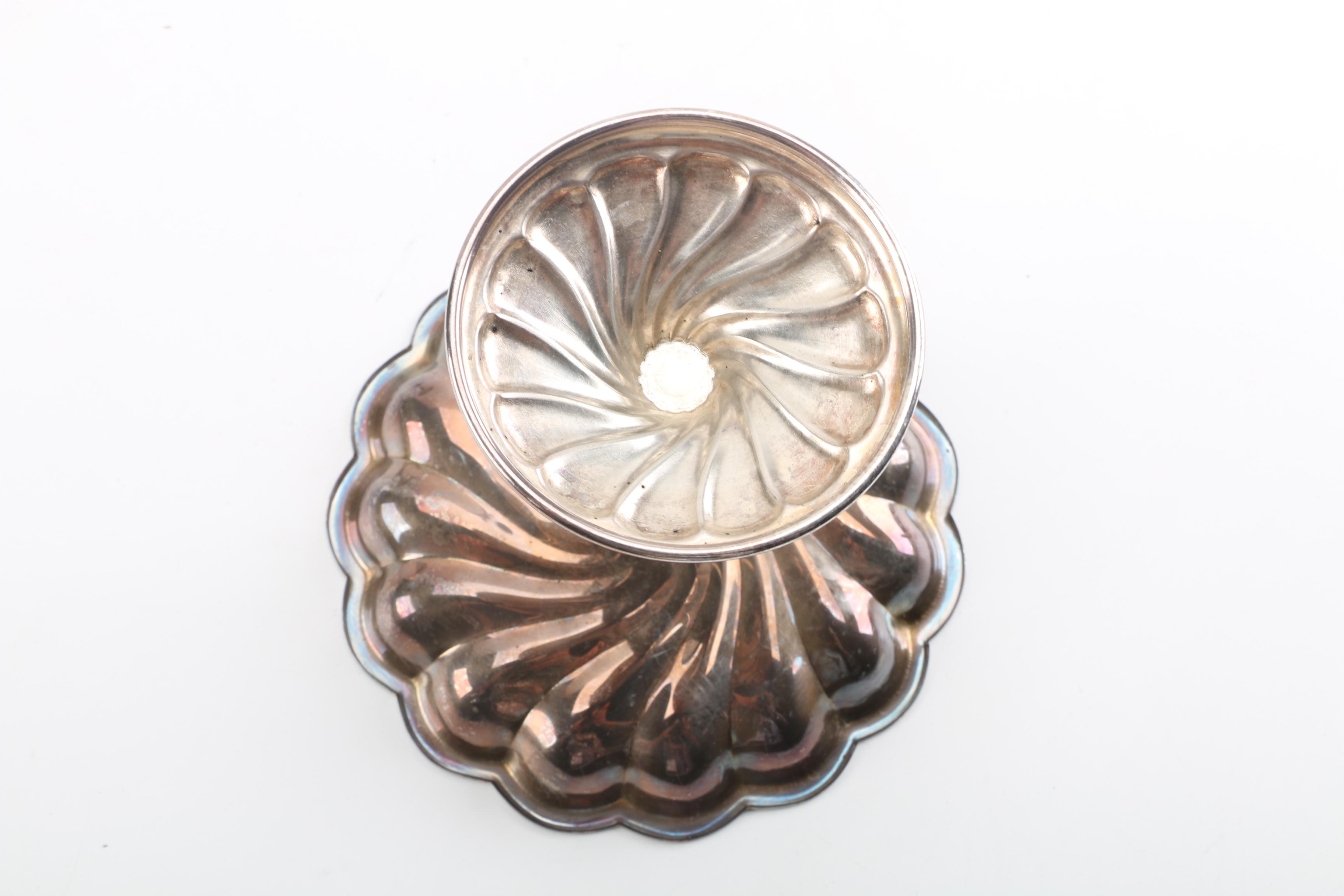 Vintage Scalloped Silver Plate Compotes