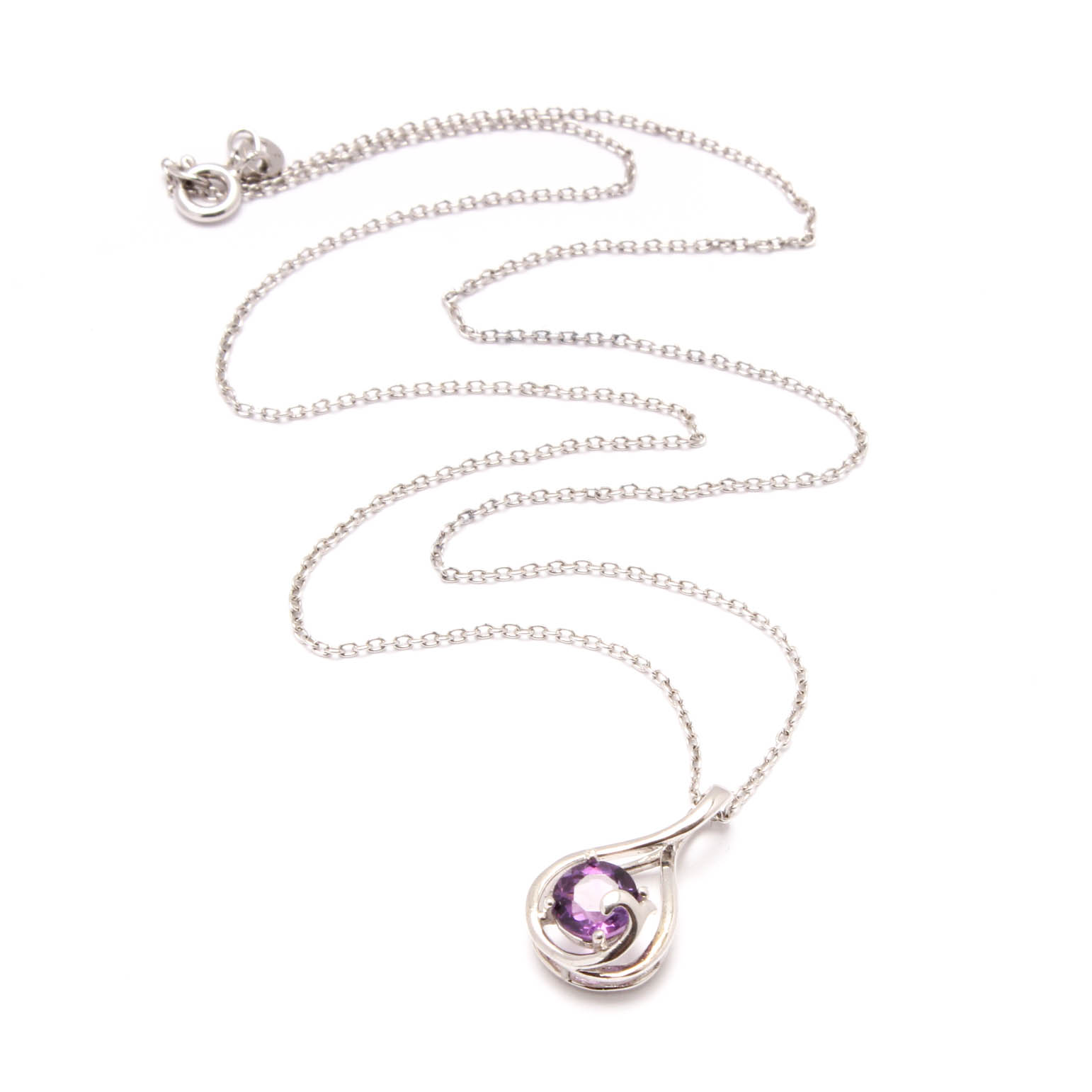 Sterling Silver Amethyst Pendant Necklace