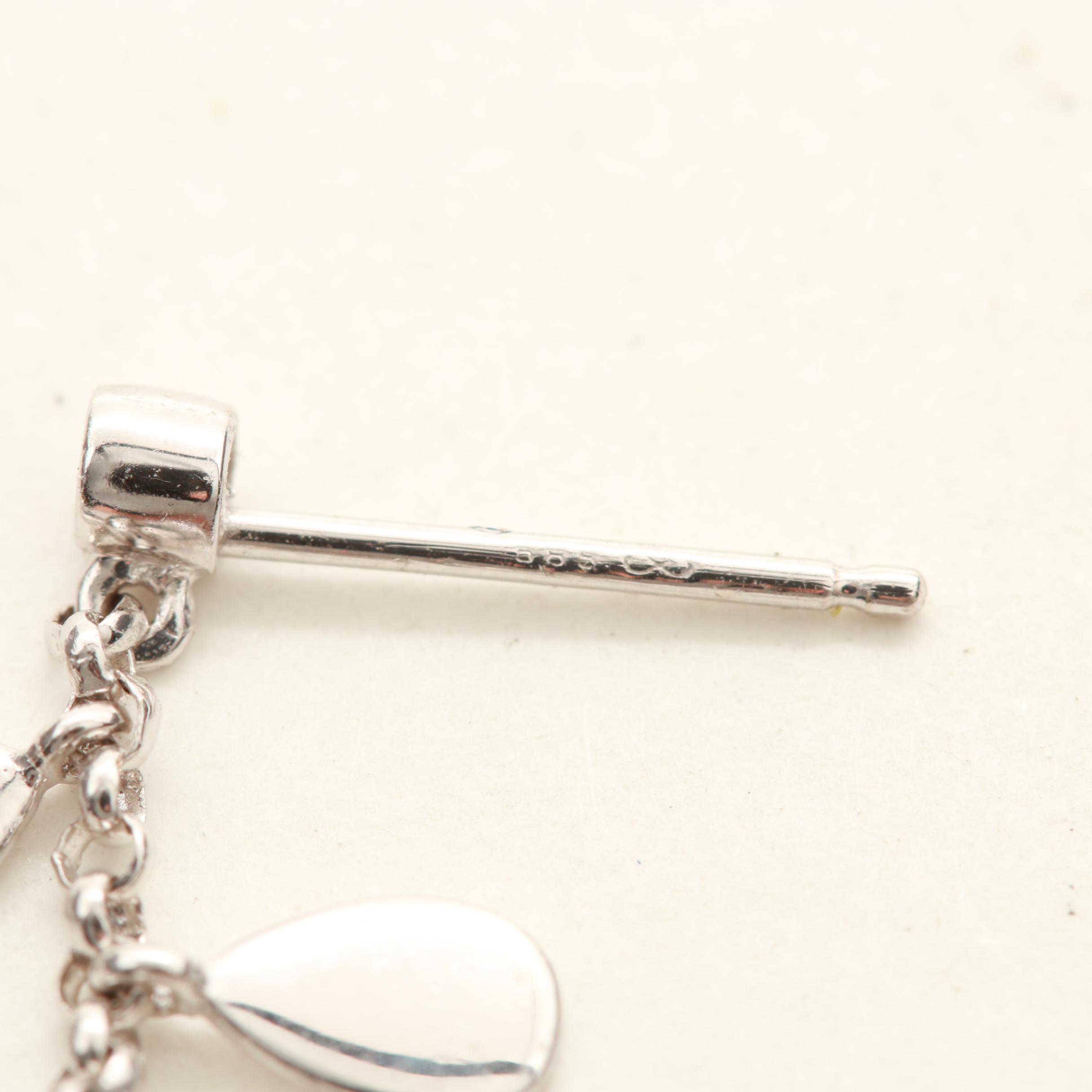 14K White Gold Diamond Earrings