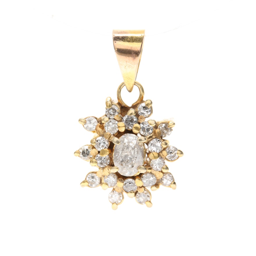 10K Yellow Gold Diamond Pendant