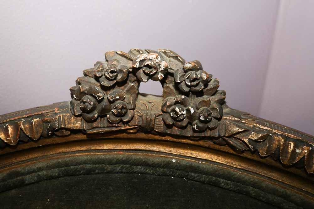 Louis XVI Style Green Velvet Armchair