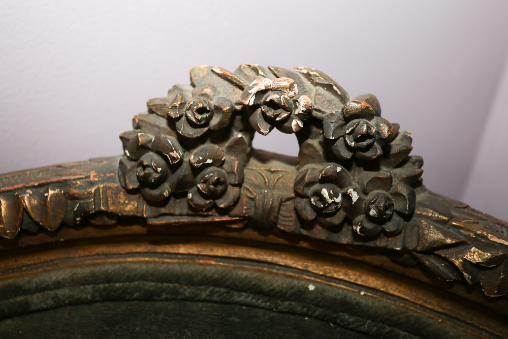 Louis XVI Style Green Velvet Armchair