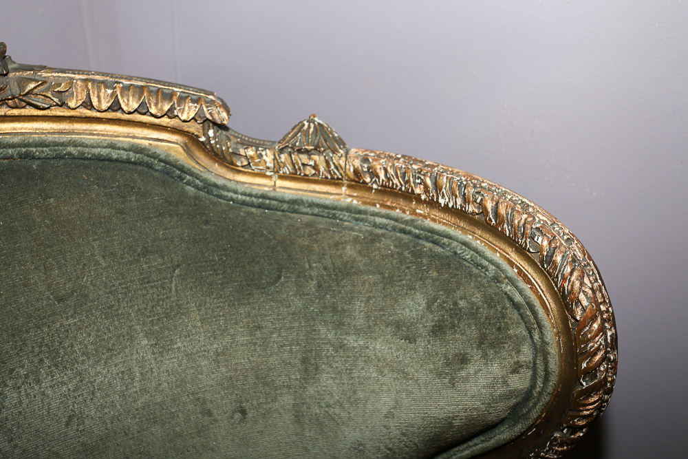 Louis XVI Style Green Velvet Armchair