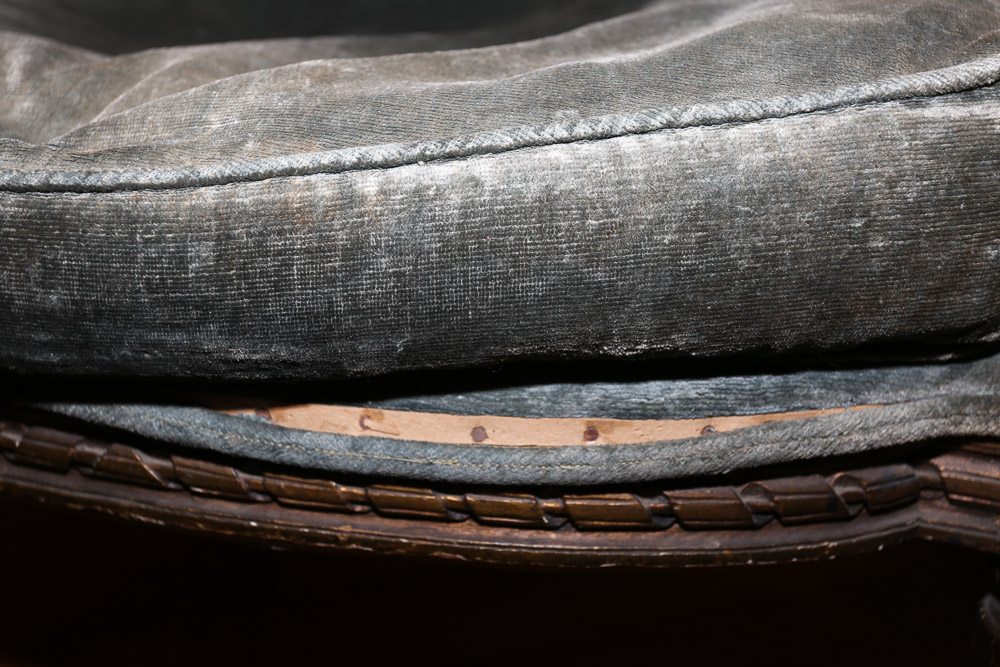 Louis XVI Style Green Velvet Armchair