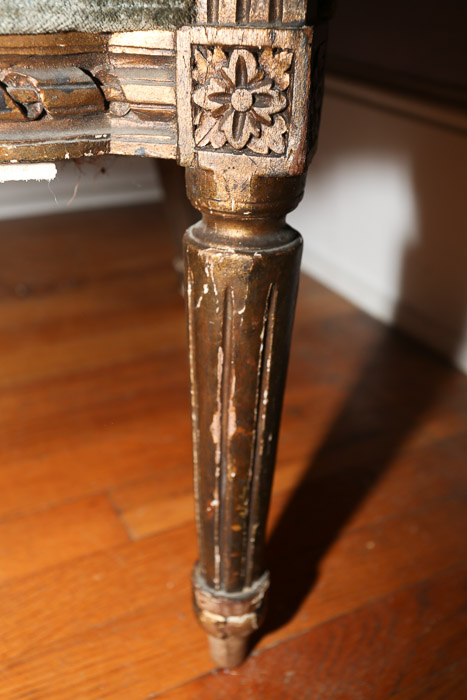 Louis XVI Style Green Velvet Armchair