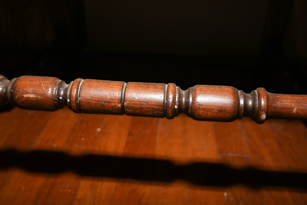 Vintage French Carved Wooden Upholstered Armchair