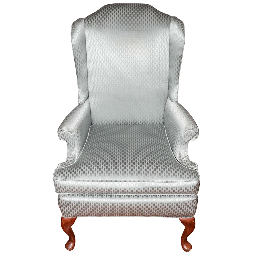 Contemporary Upholstered Queen Anne Style Wingback Chair