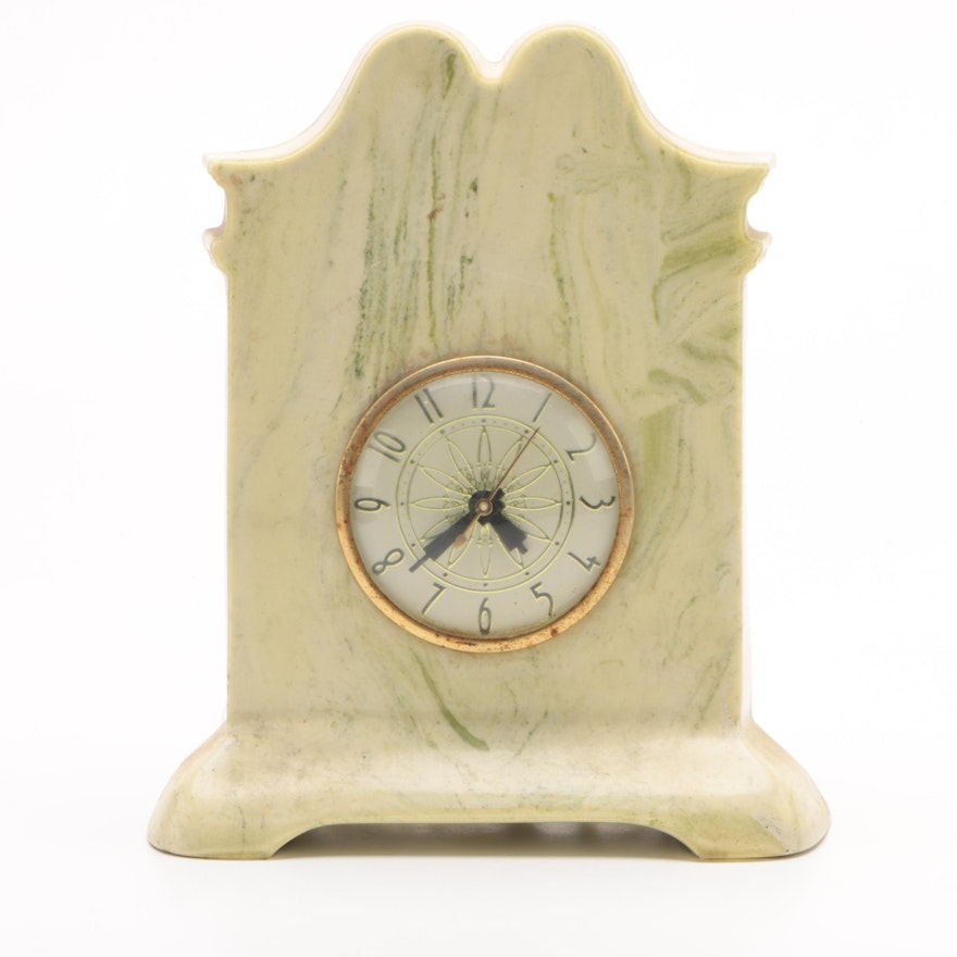 Vintage Wright Marble Company Marble Mantel Clock