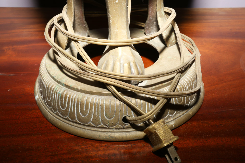 Vintage Chinese Inspired Brass Table Lamp