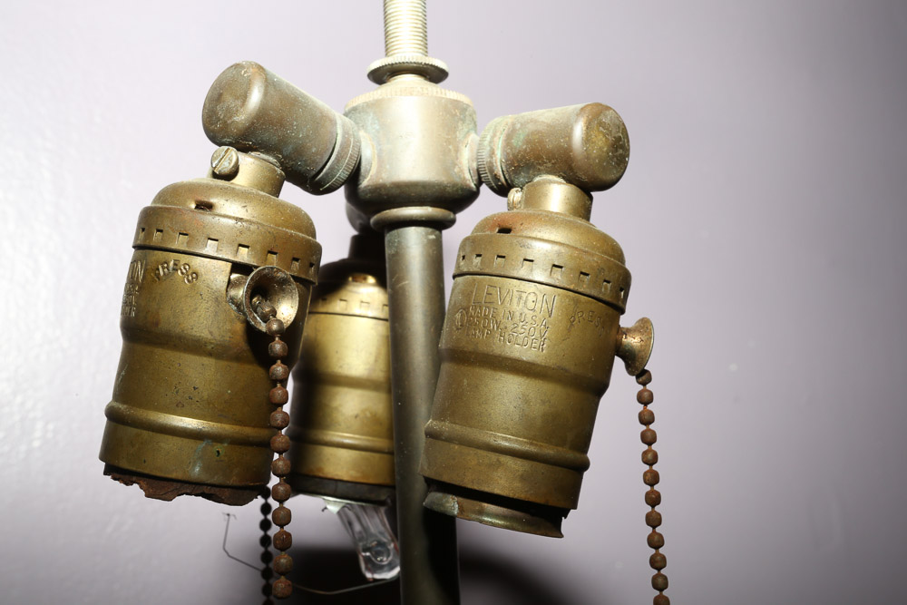 Vintage Chinese Inspired Brass Table Lamp