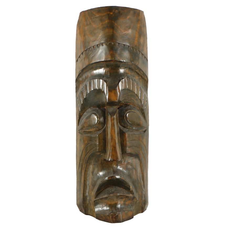 Pacific Islands Style Hand Carved Wood Mask