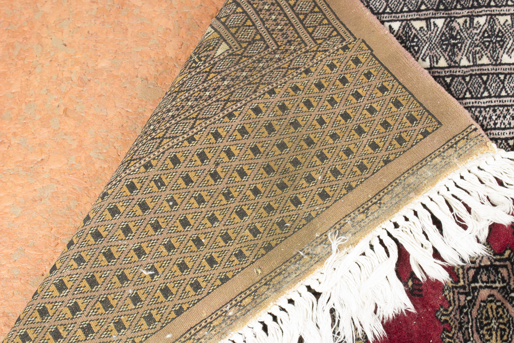 Finely Hand-Knotted Pakistani Bokhara Wool Area Rug